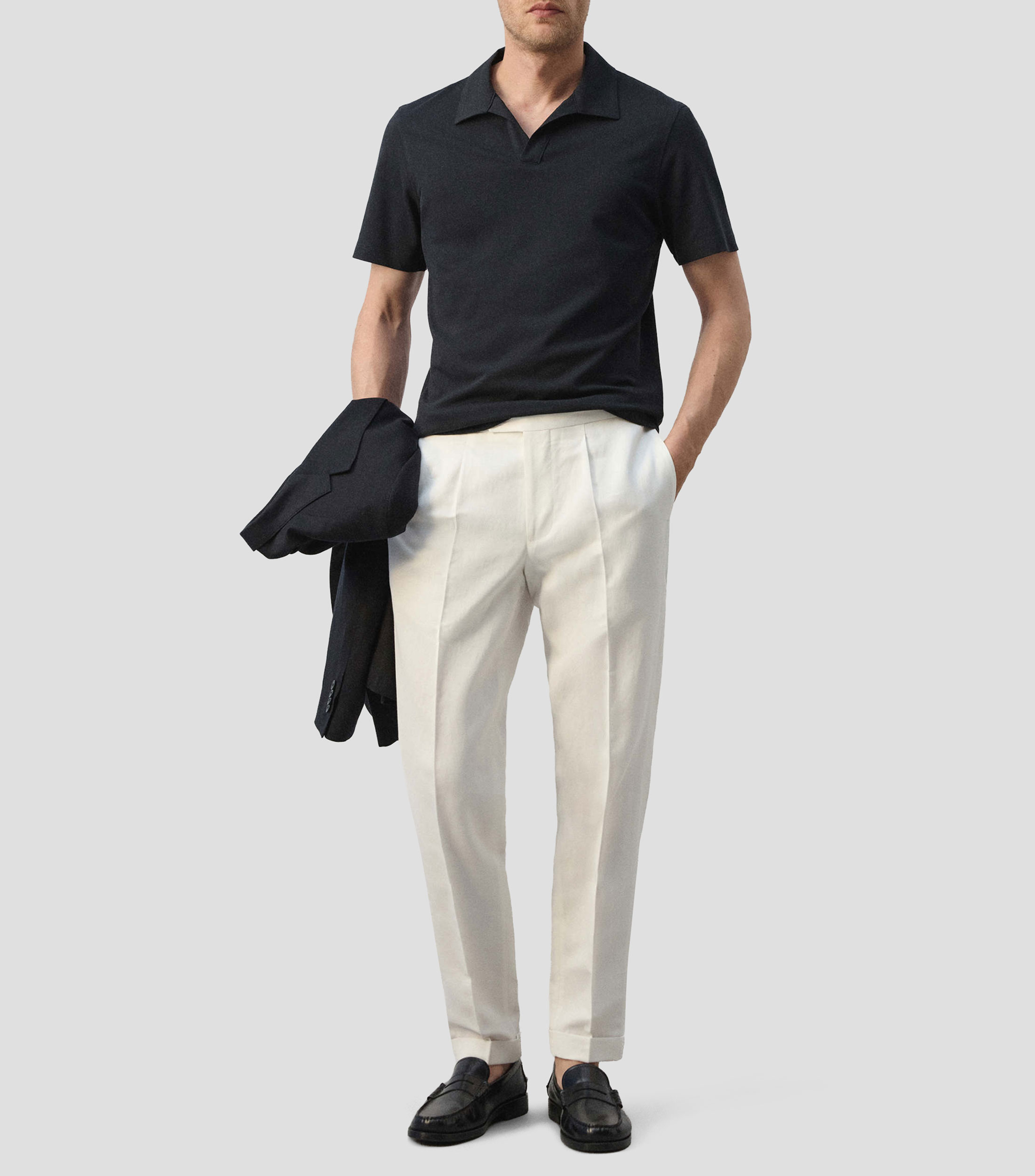 Playera tipo polo manga corta lisa Hombre