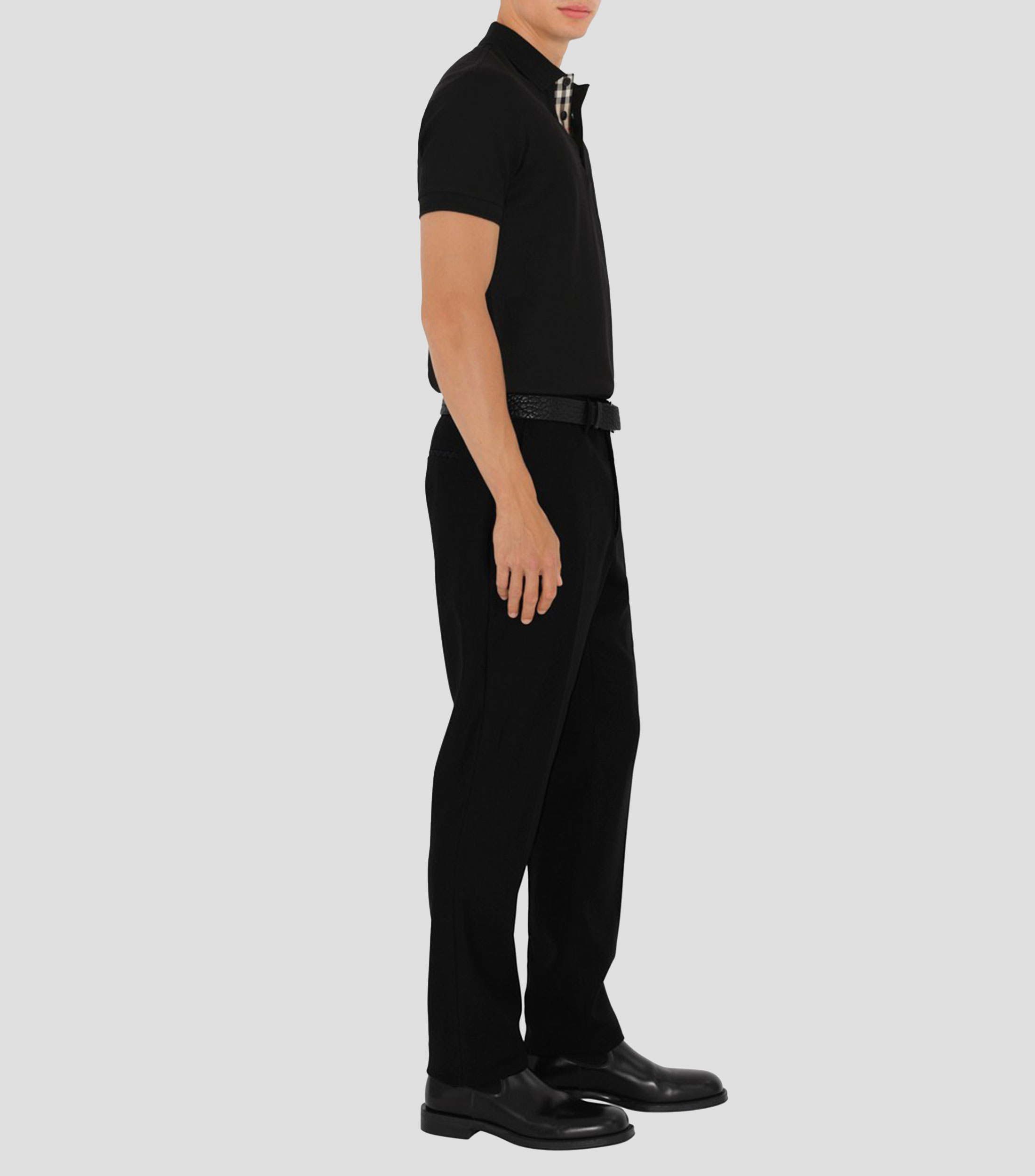 Playera tipo polo de manga corta lisa Hombre