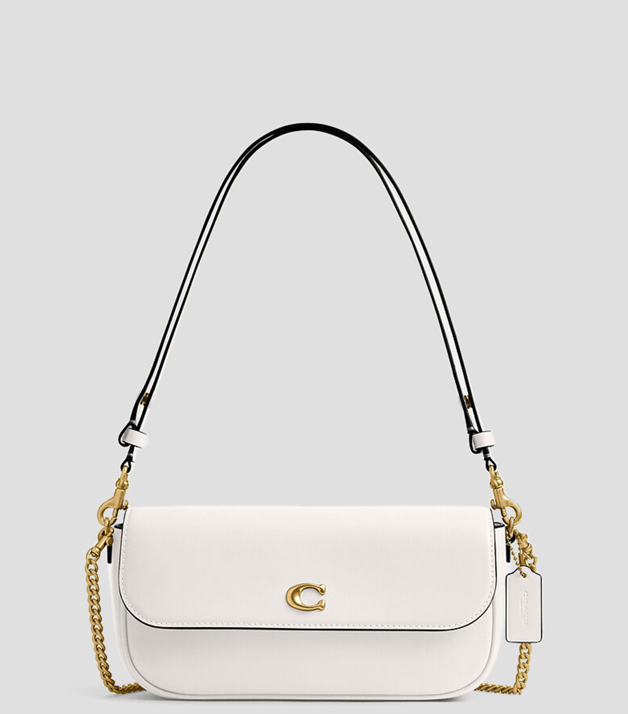 Bolsa shoulder Brook Flap Chain en piel crema Mujer
