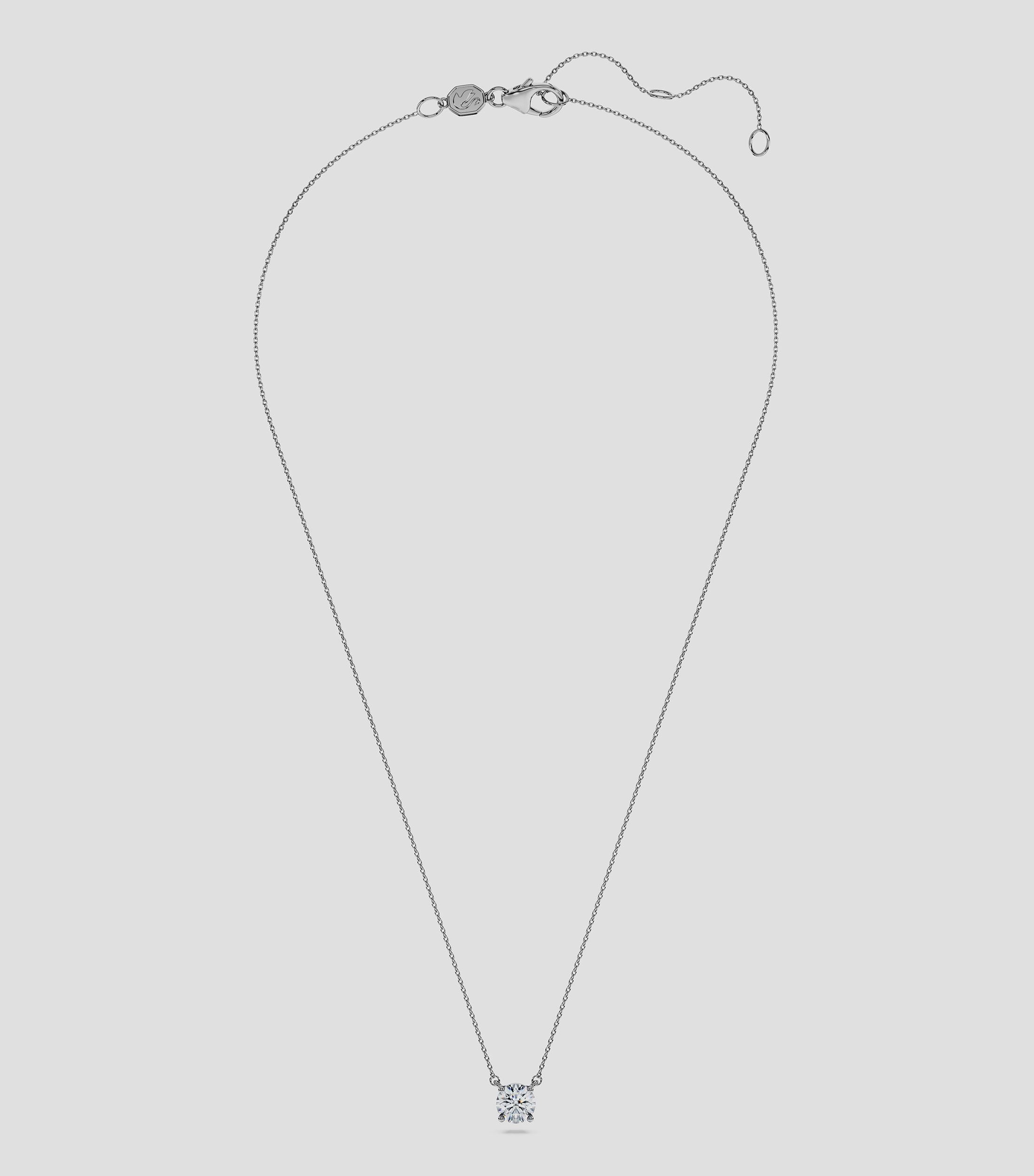 Collar solitario en oro blanco 18 Kilates con diamante Mujer
