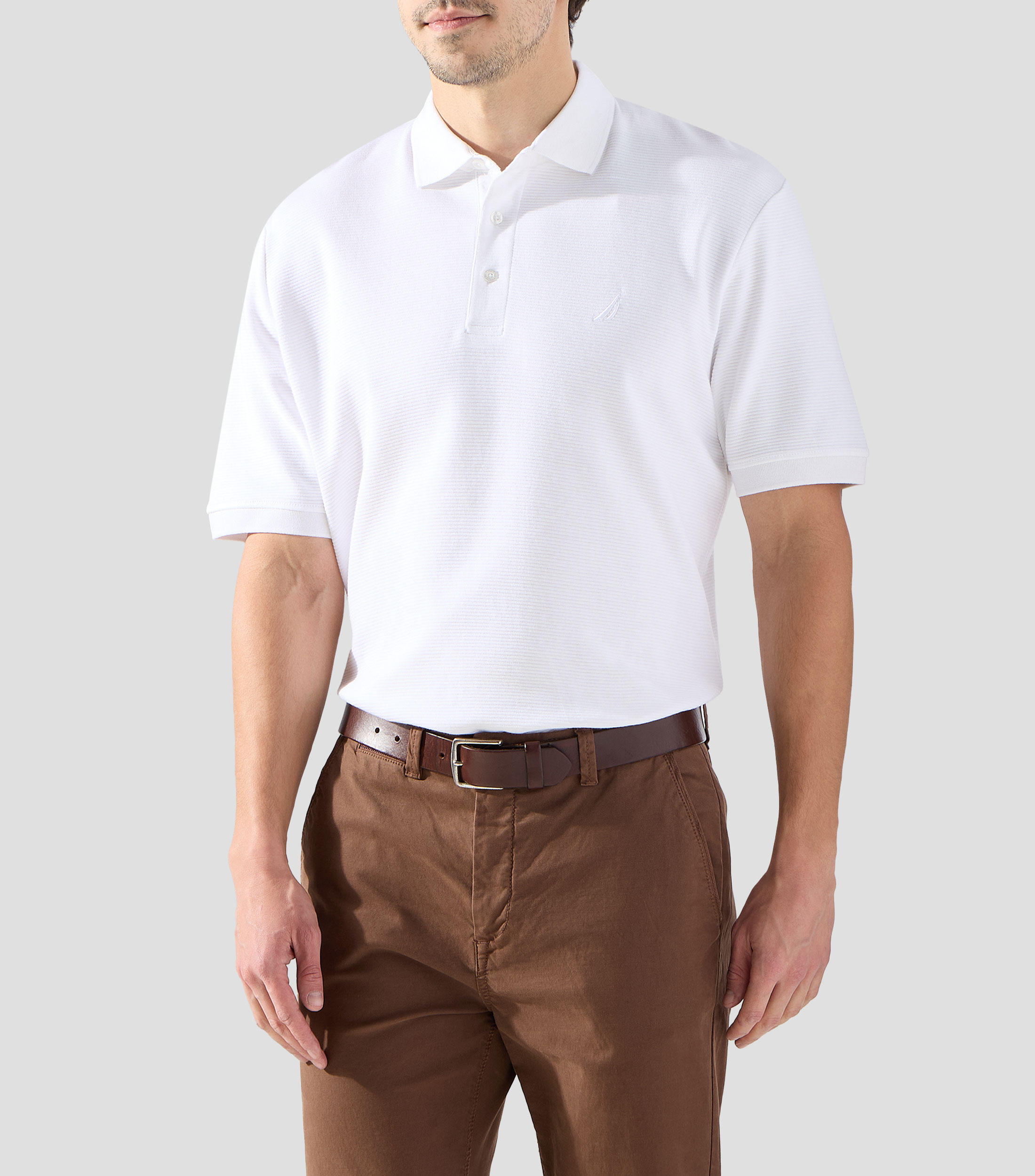 Playera tipo polo manga corta lisa Hombre