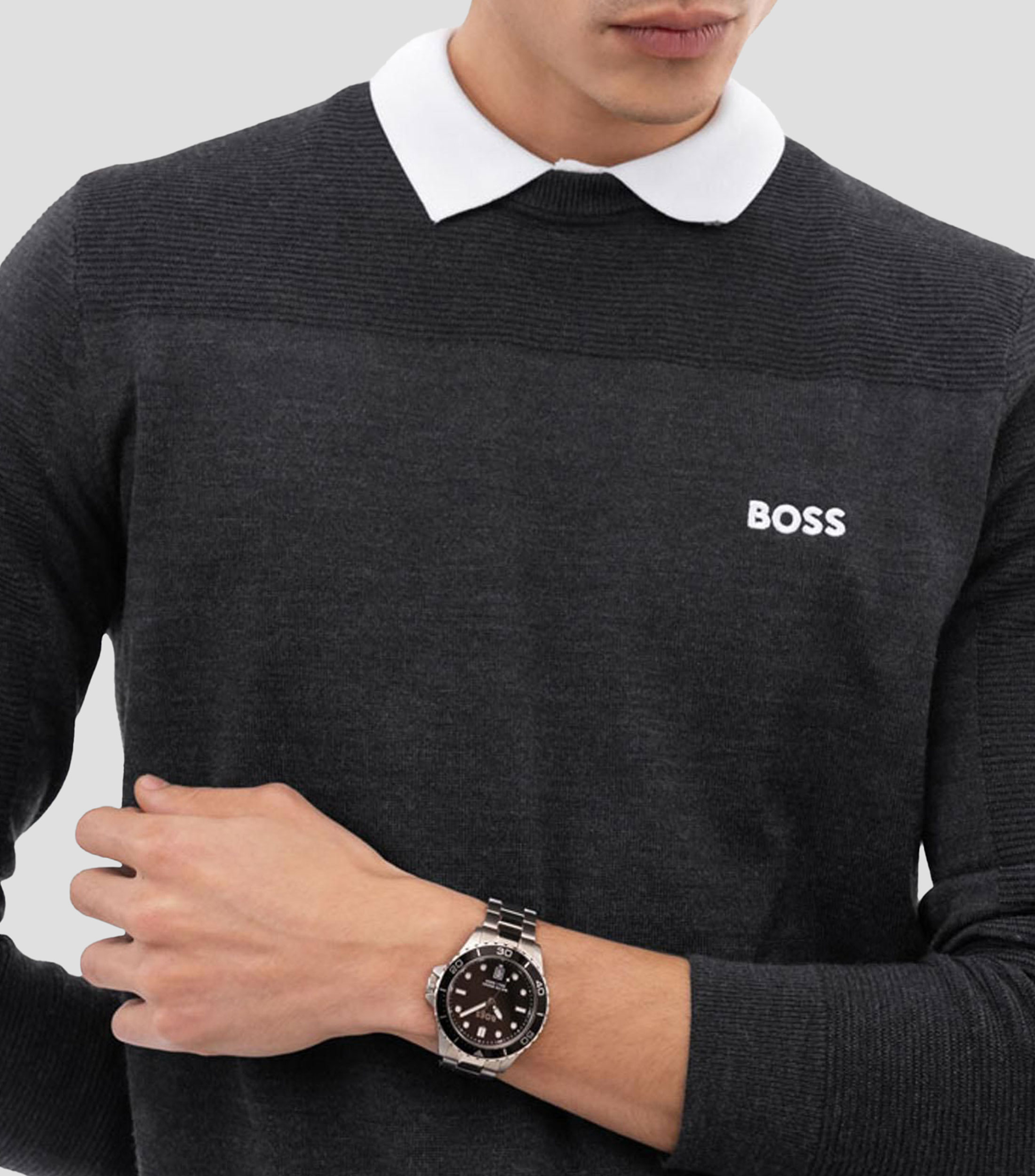 Reloj para Hombre Troper Sport casual plateado, negro