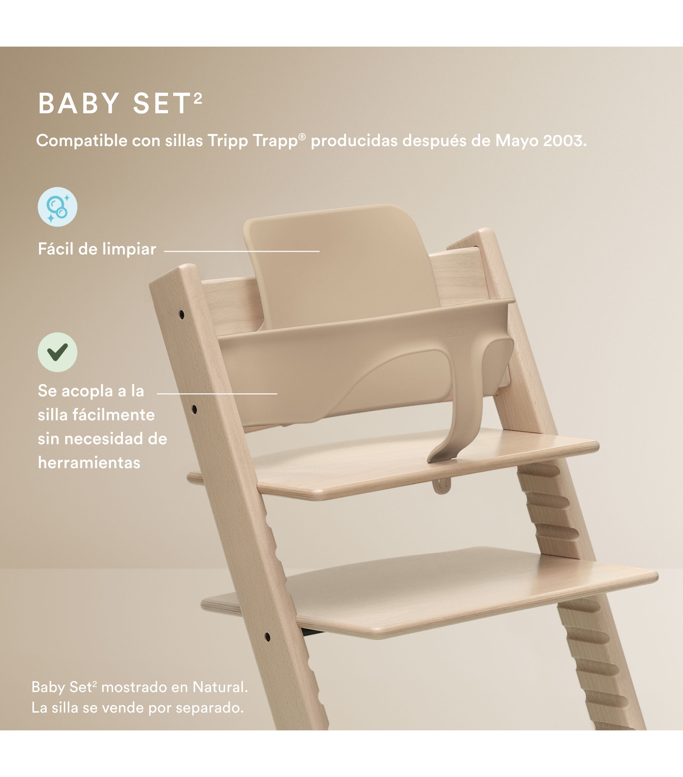 Asiento Tripp Trapp Baby Set V2 para bebe, negro