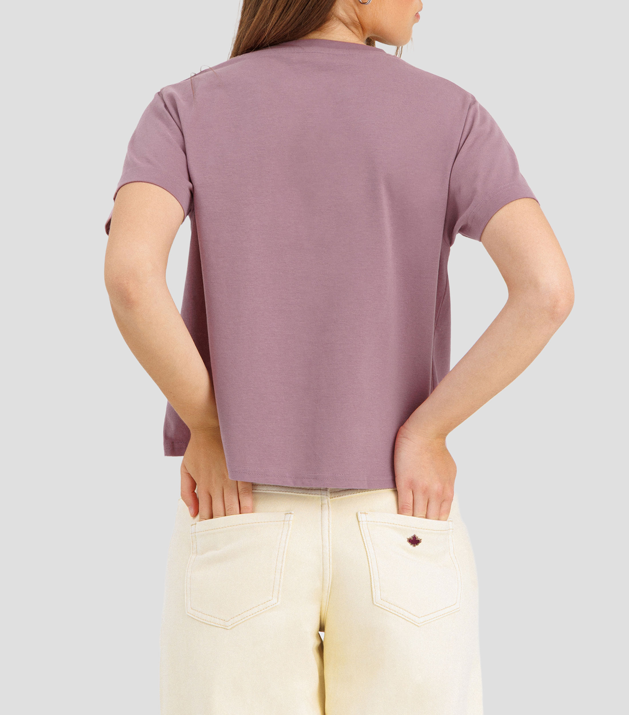 Playera cuello redondo manga corta estampado Mujer