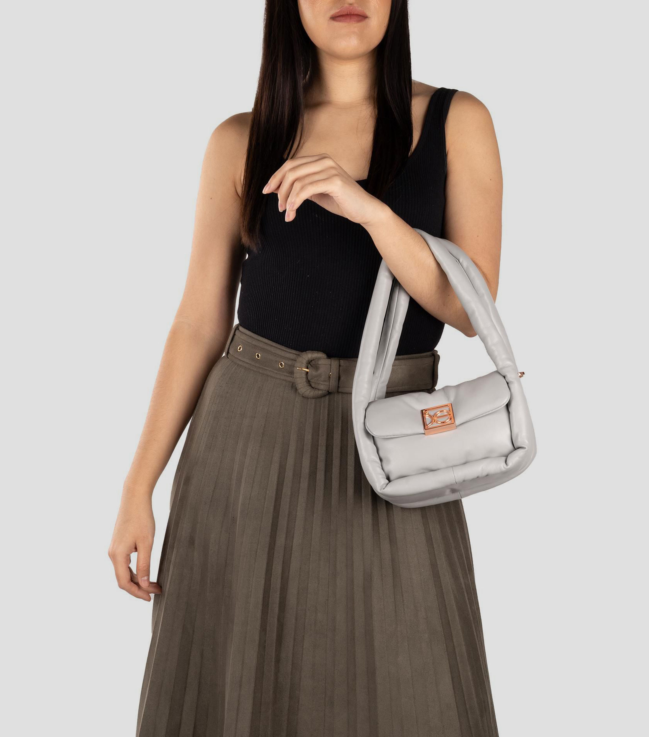 Bolsa Shoulder gris lisa Niña