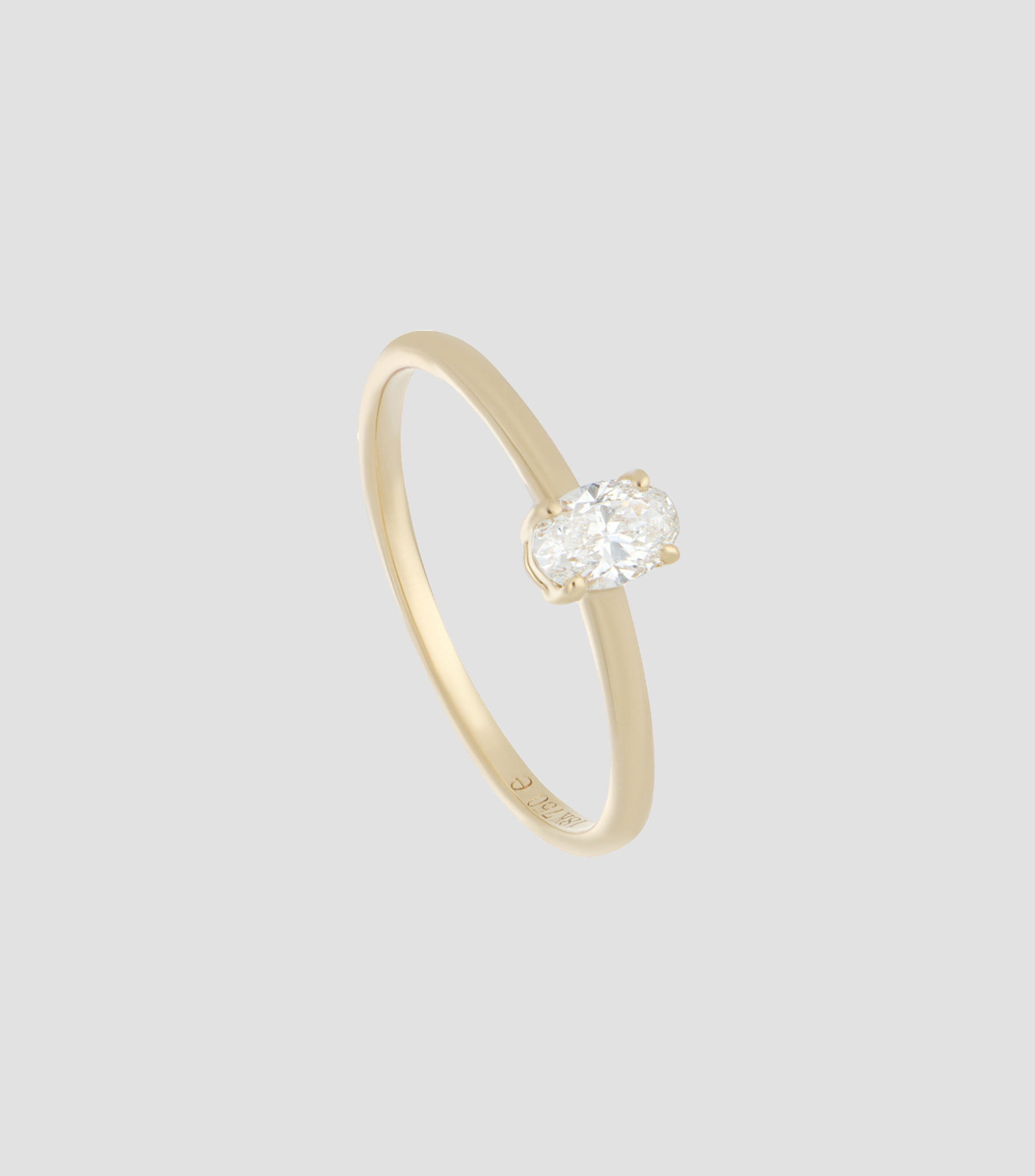 Anillo en oro amarillo de 18 kilates con diamante Mujer