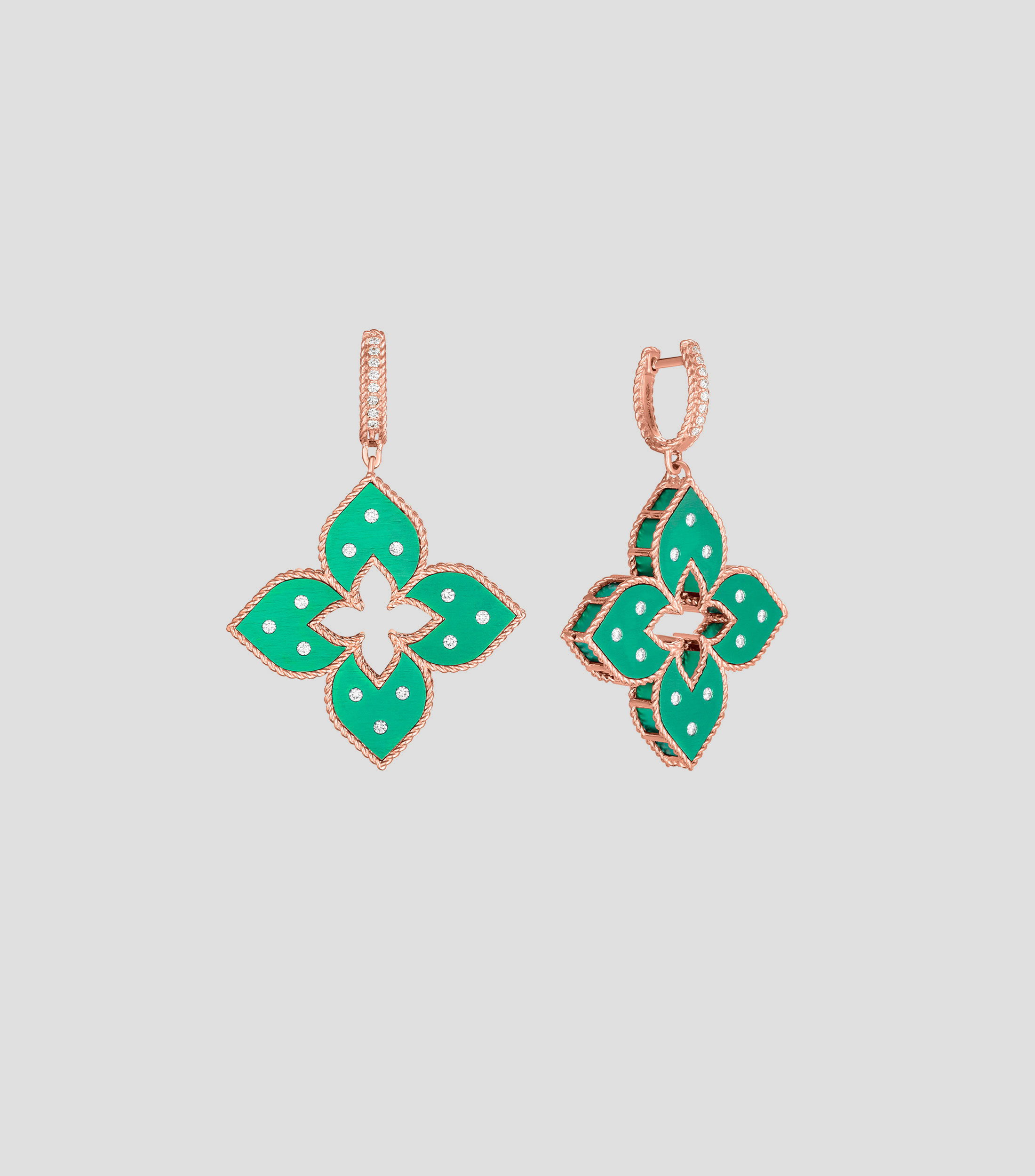 Aretes en oro rosa de 18 kilates con diamantes Venetian Princess Mujer