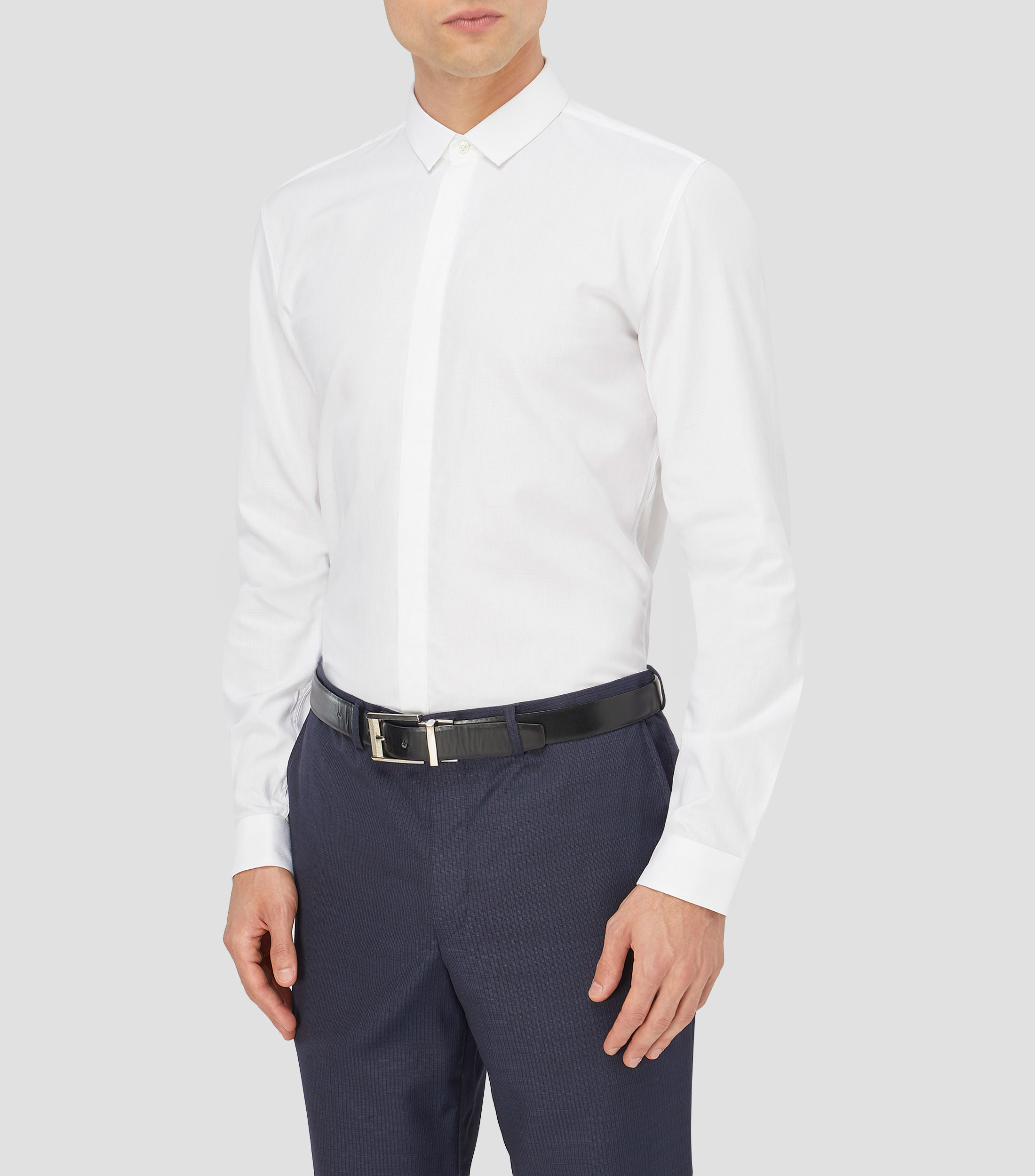 Camisa liso manga larga Hombre