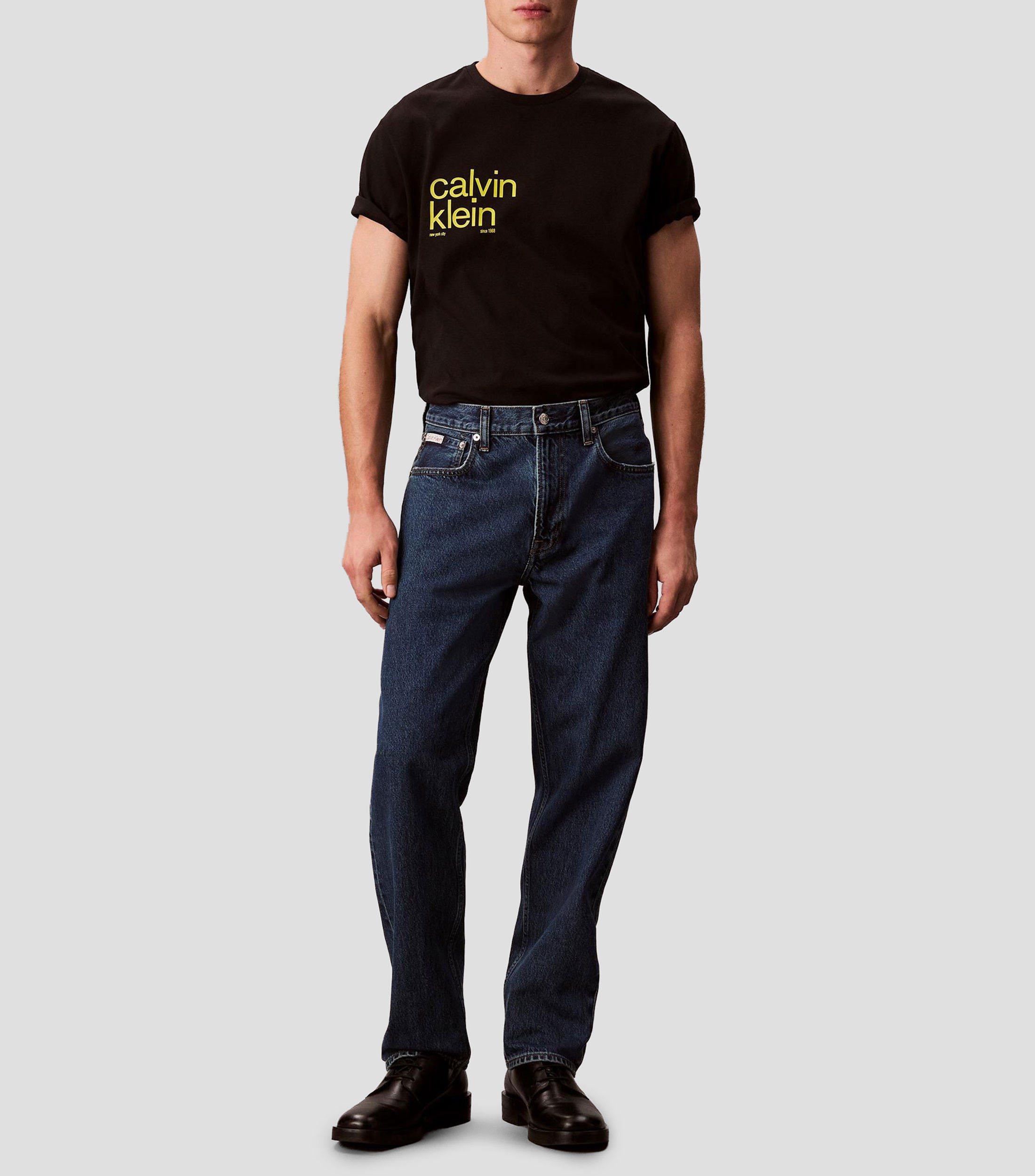 Playera cuello redondo manga corta estampada Hombre