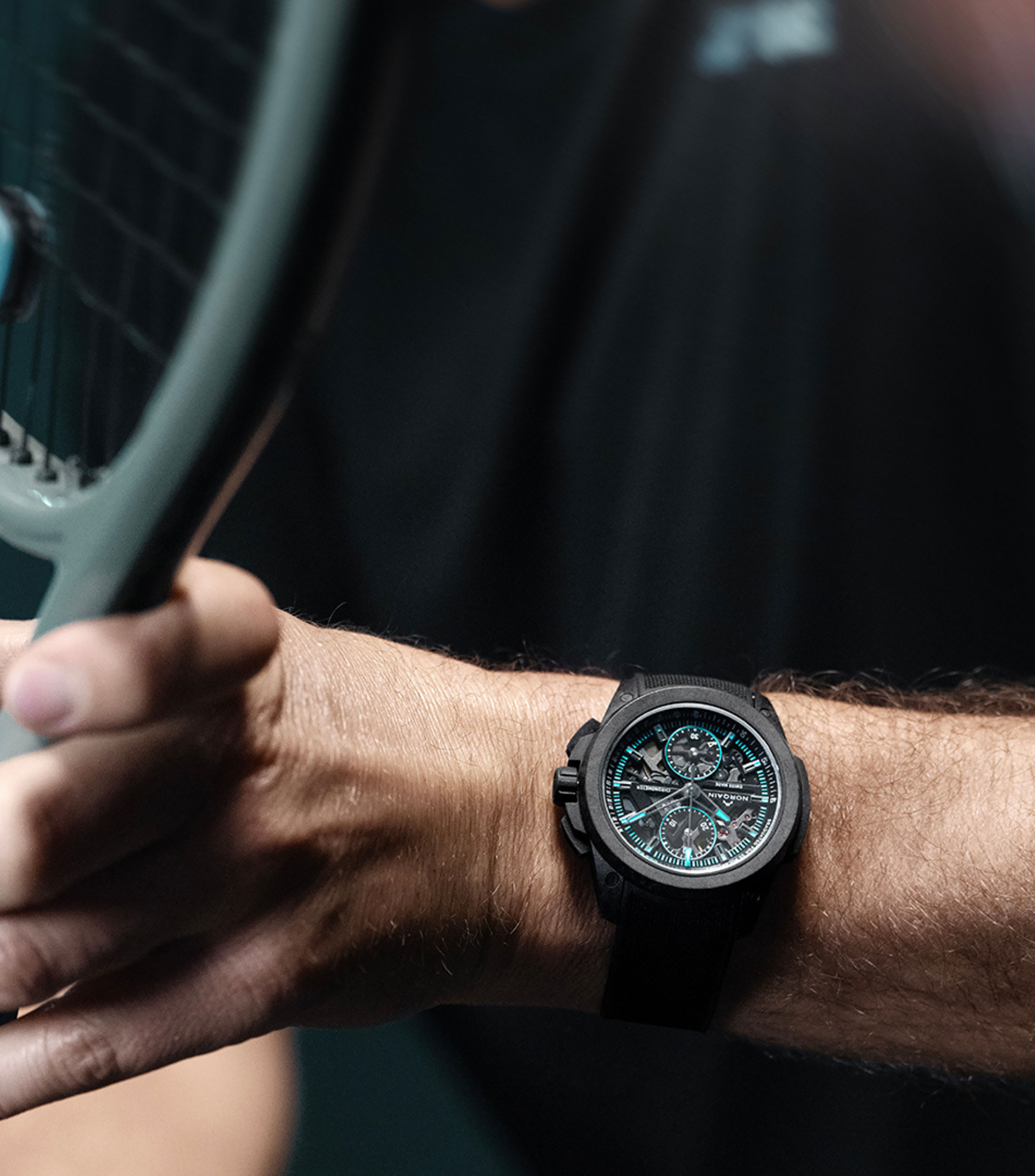 Reloj para Hombre Wild One Skeleton Chrono casual, negro