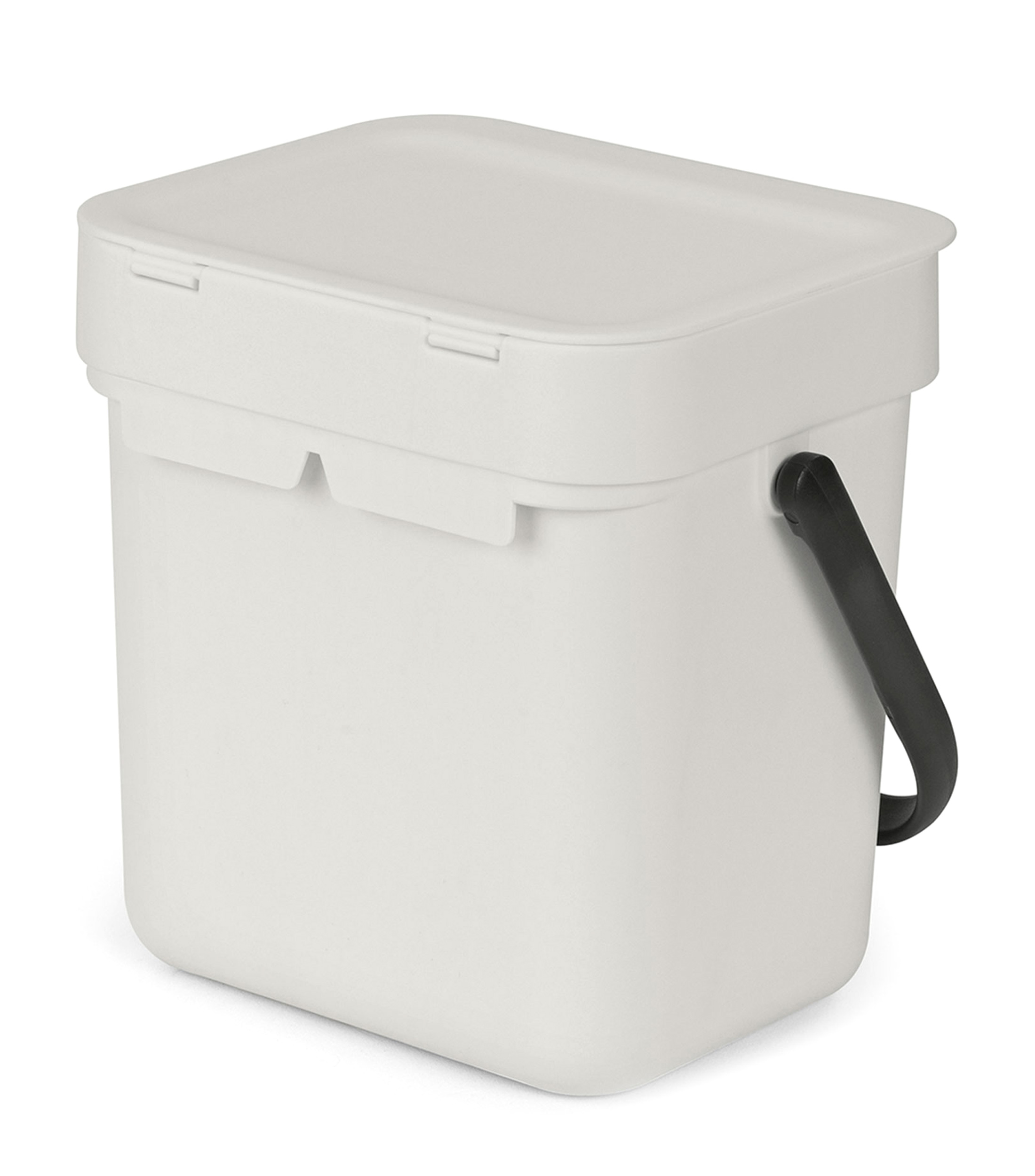 Cubo Reciclaje Con Asa Gris Claro 3L