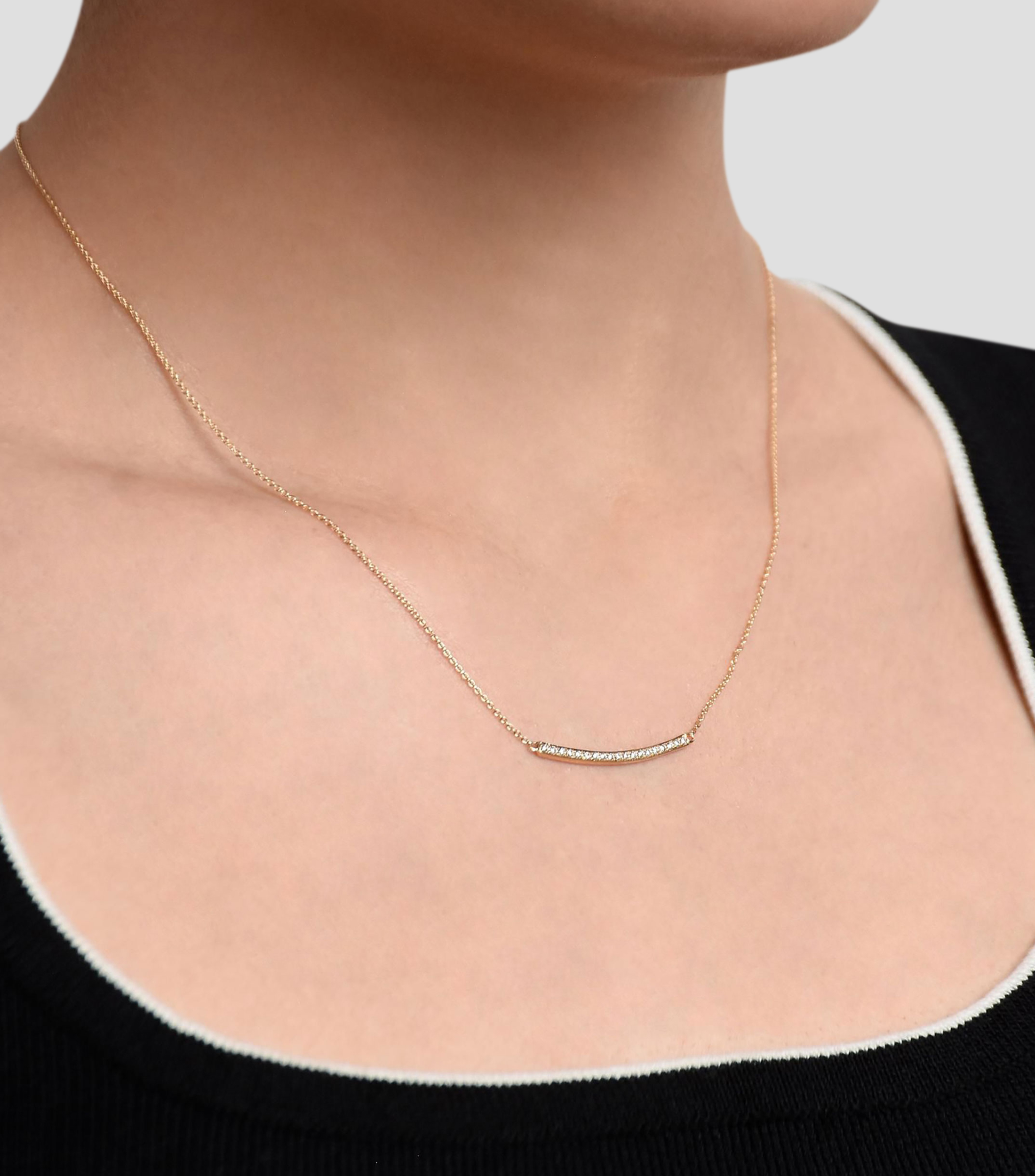 Gargantilla en oro amarillo de 14 kilates con diamante Mujer