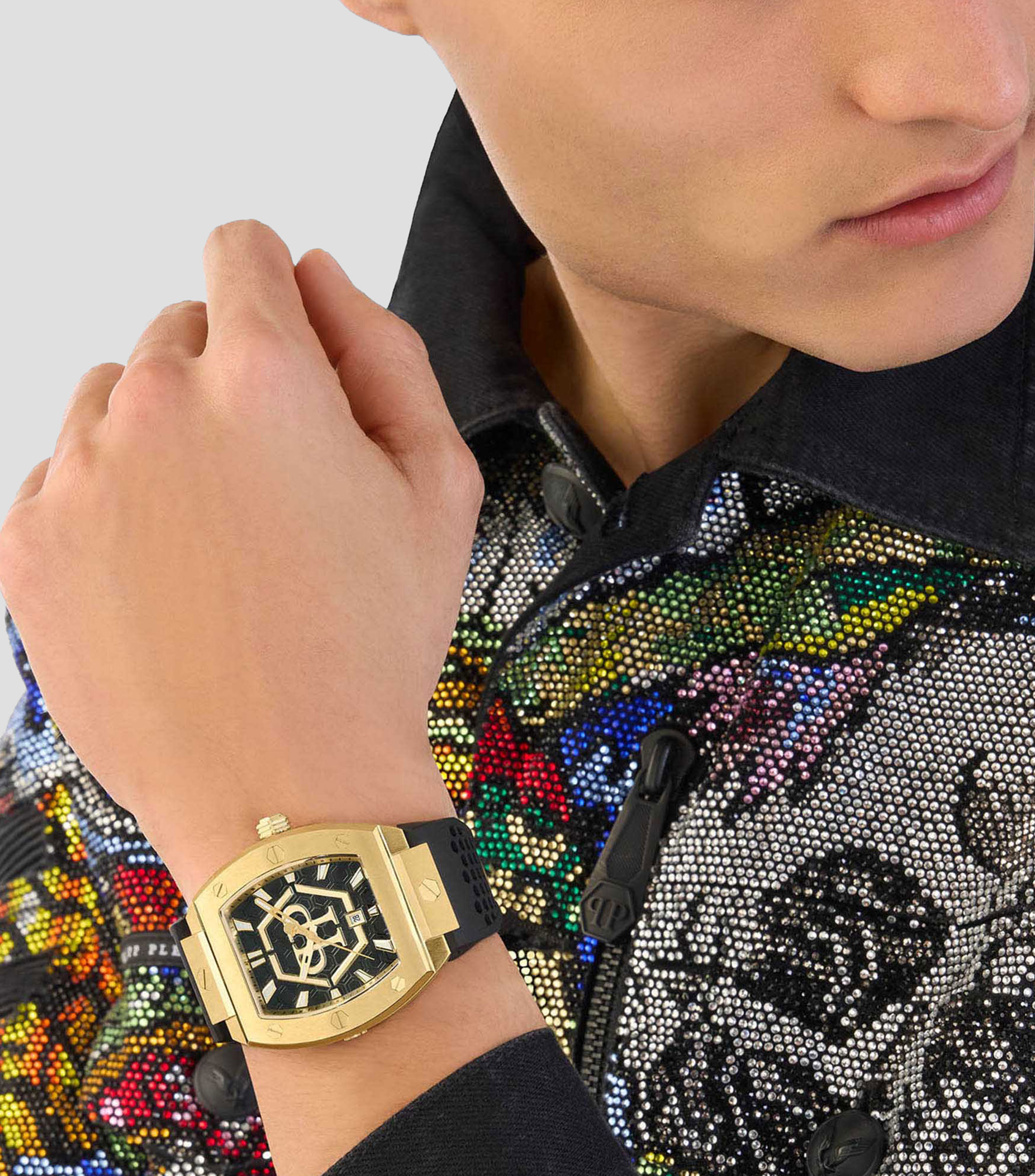 Reloj para Hombre The Hexagon Phantom casual dorado, negro