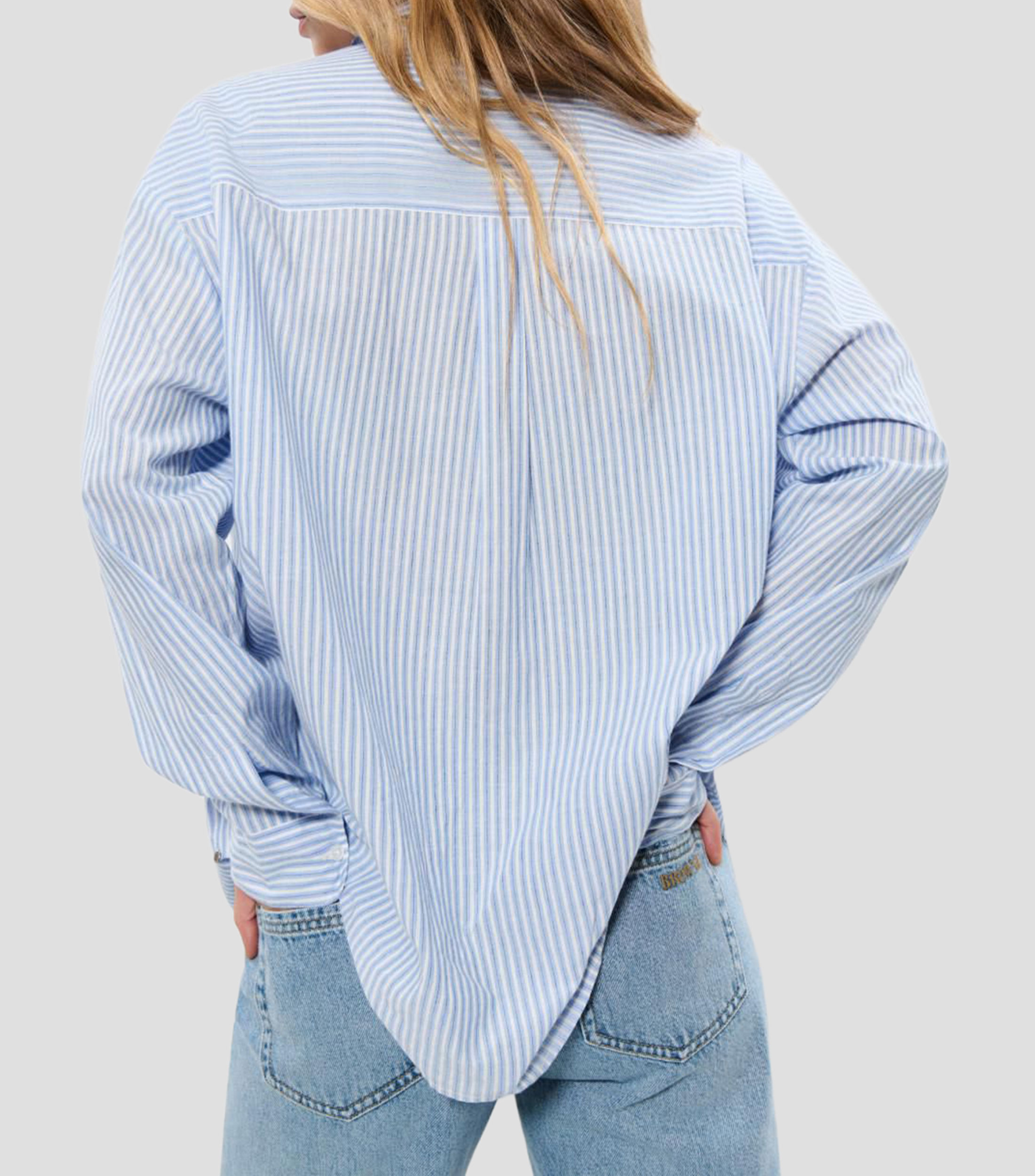 Camisa a rayas manga larga Mujer
