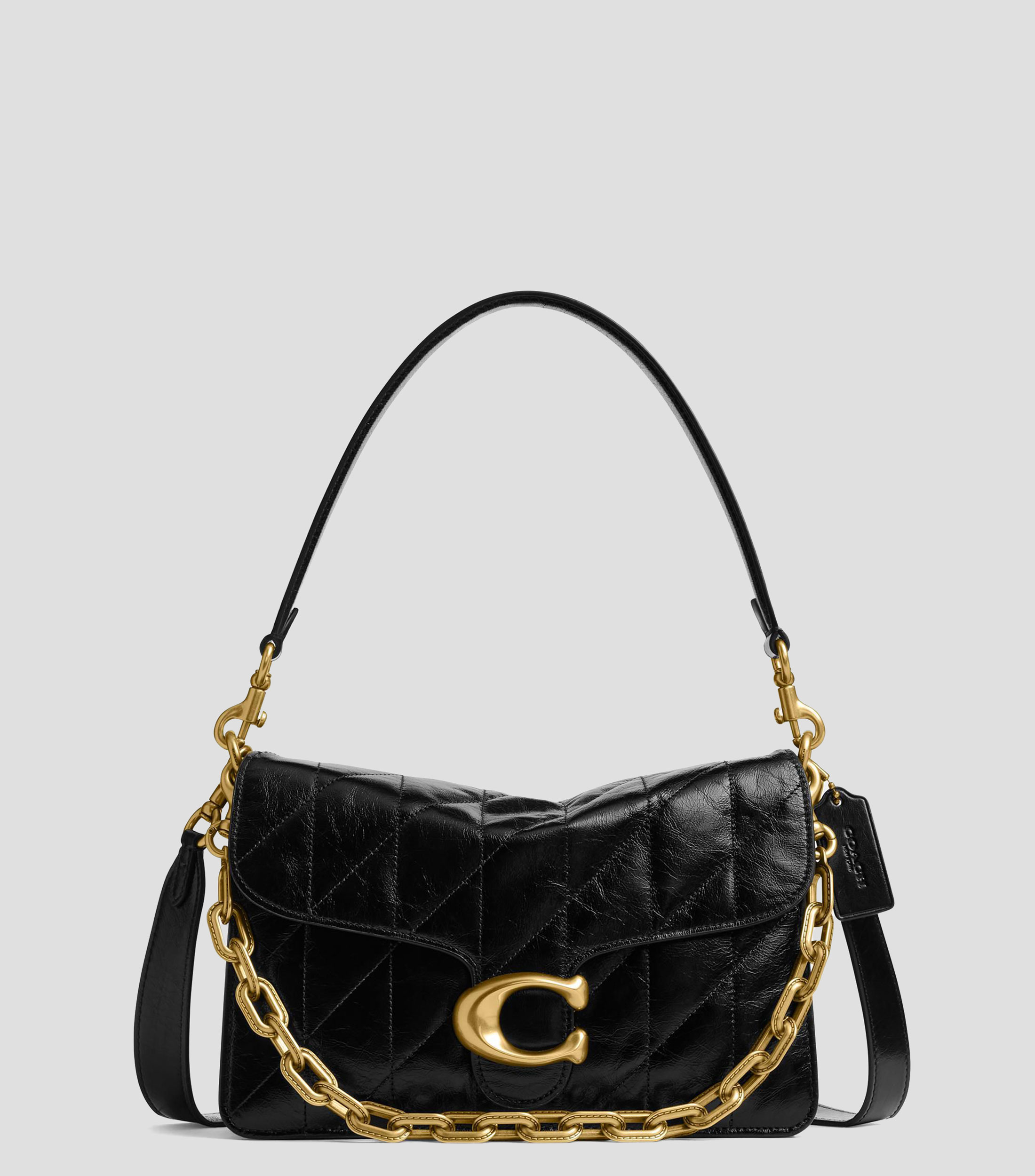 Bolsa shoulder negra en piel Chain Tabby lisa Mujer