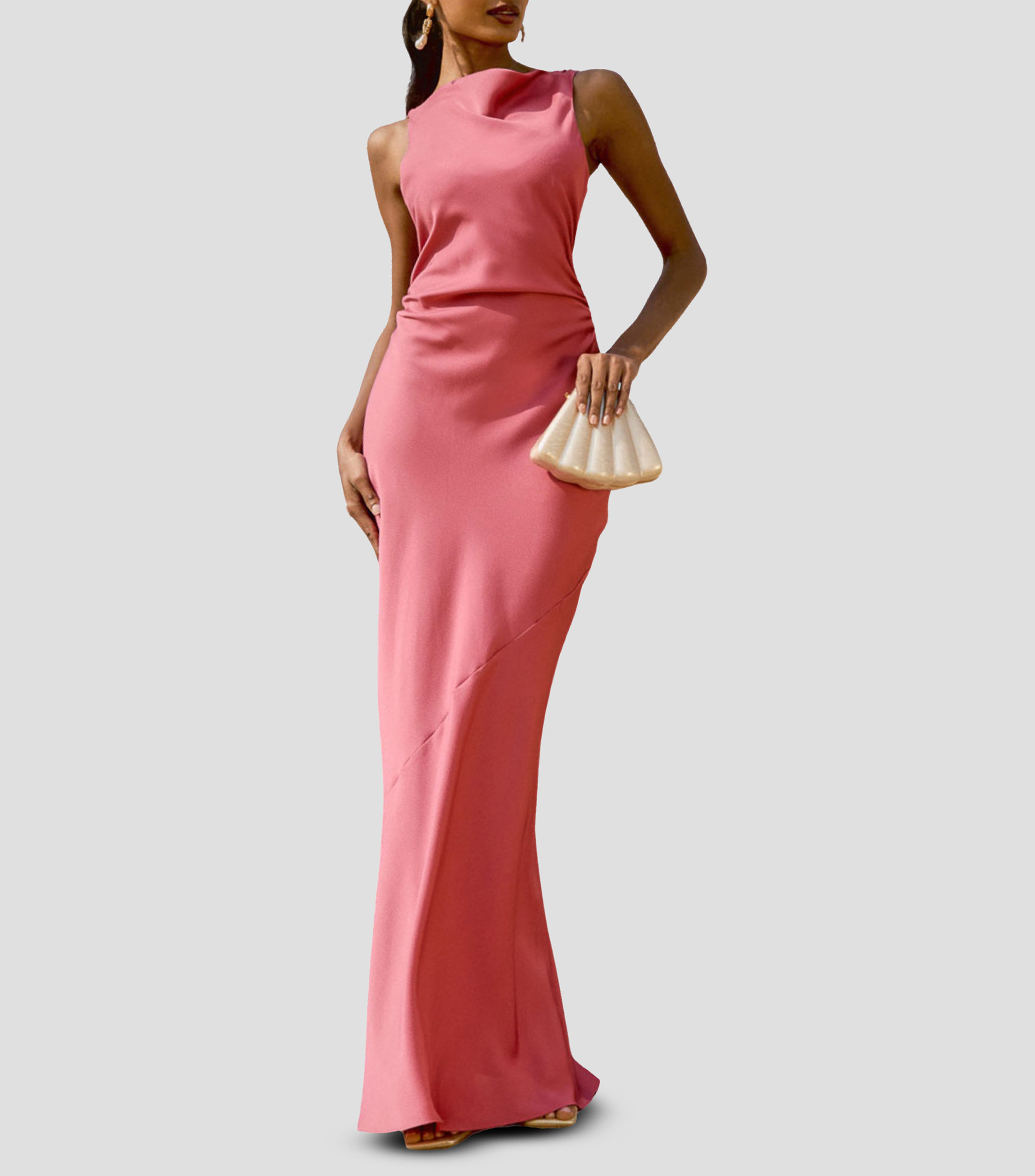 Vestido de fiesta largo liso Rania Mujer