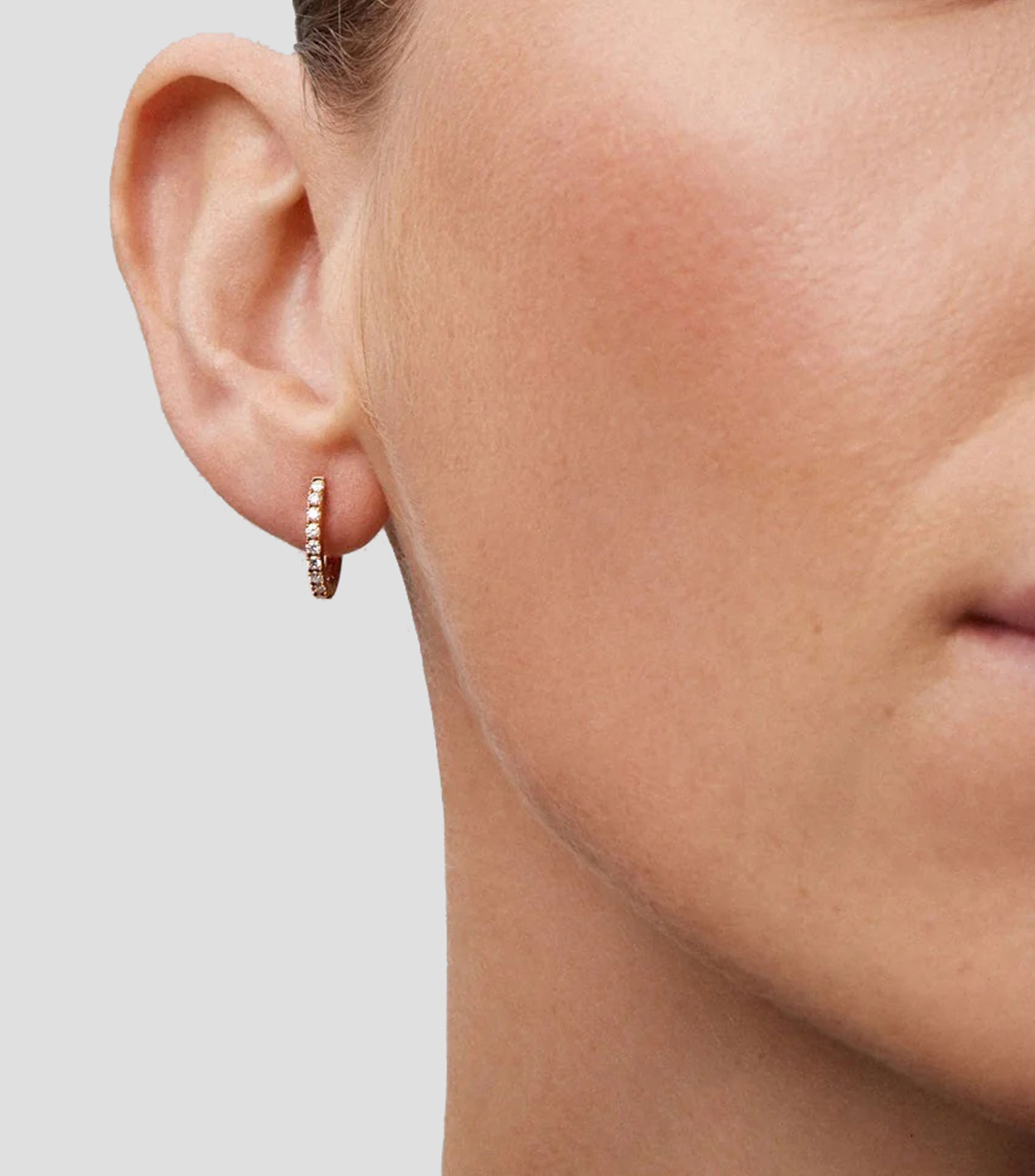 Aretes en oro rosa 18 Kts con diamantes Idalia Mujer