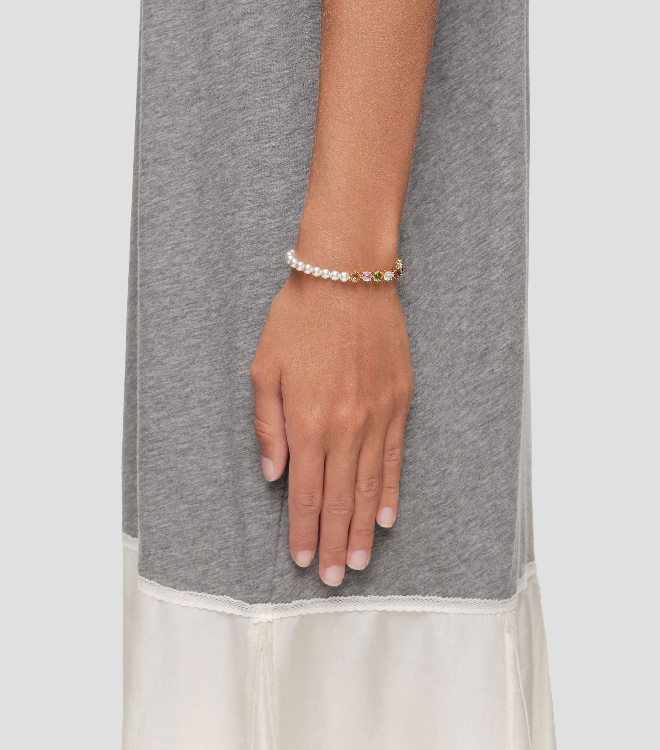 Brazalete con perlas y cristales multicolores Chimo Mujer