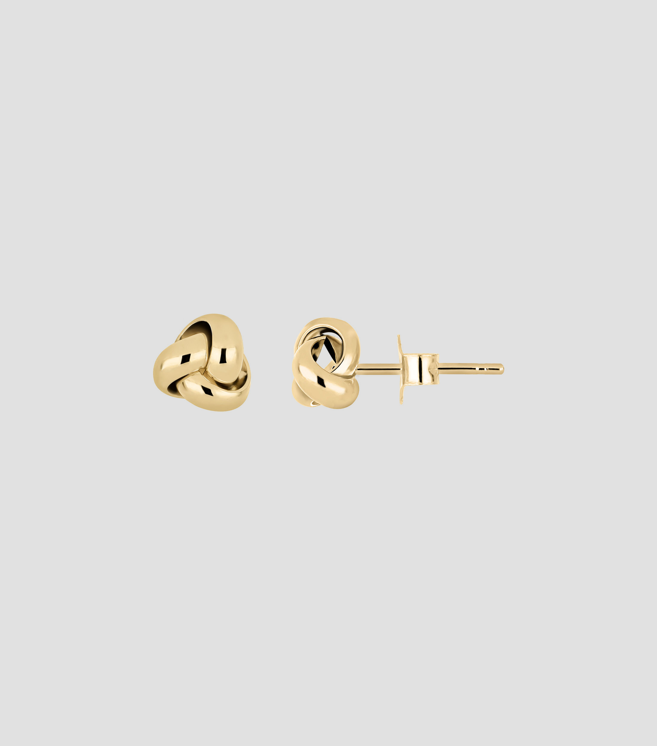 Aretes en oro amarillo 14 Kilates con nudo mini Mujer