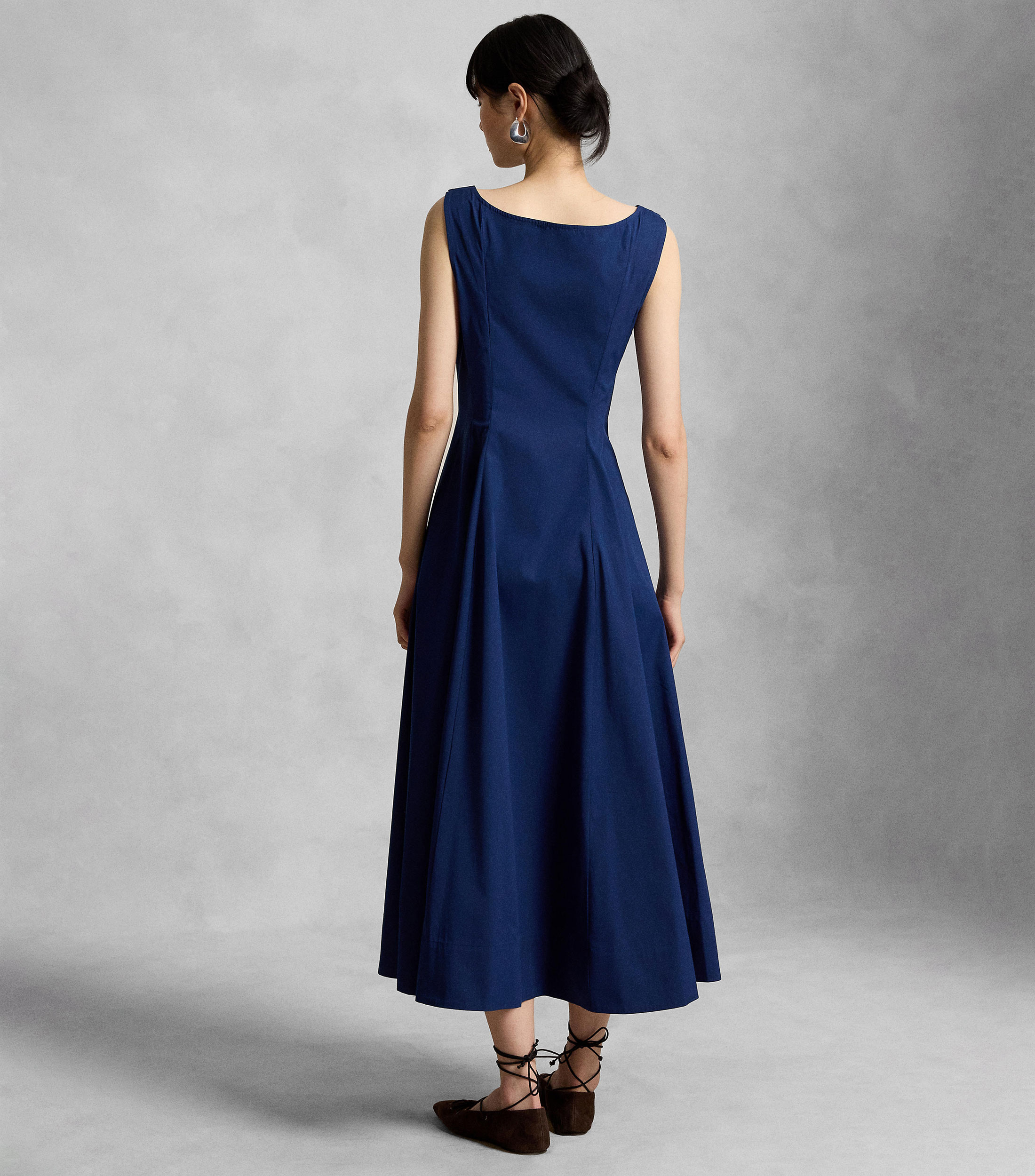 Vestido midi liso Mujer