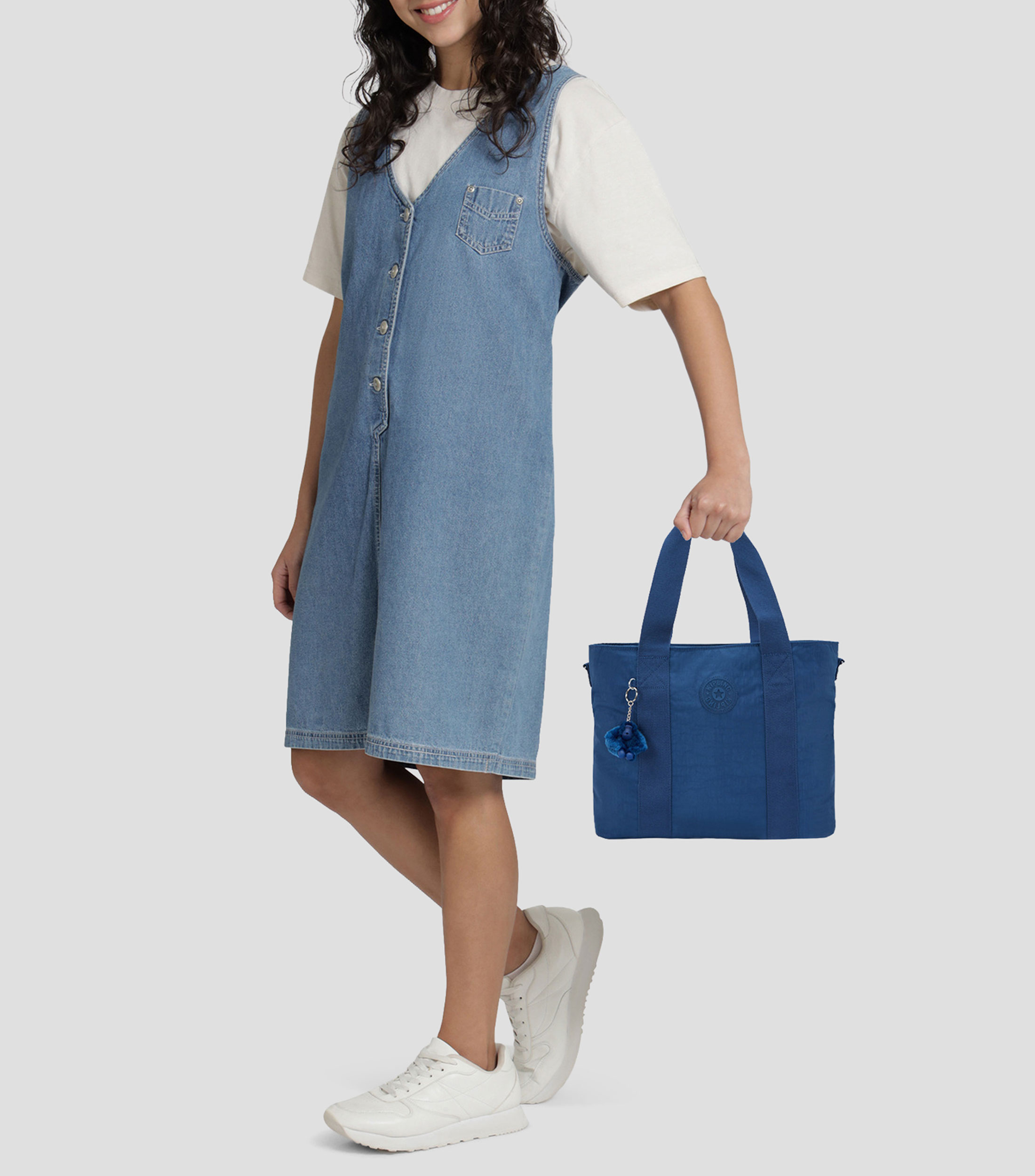 Bolsa Shoulder Azul Minta lisa Mujer