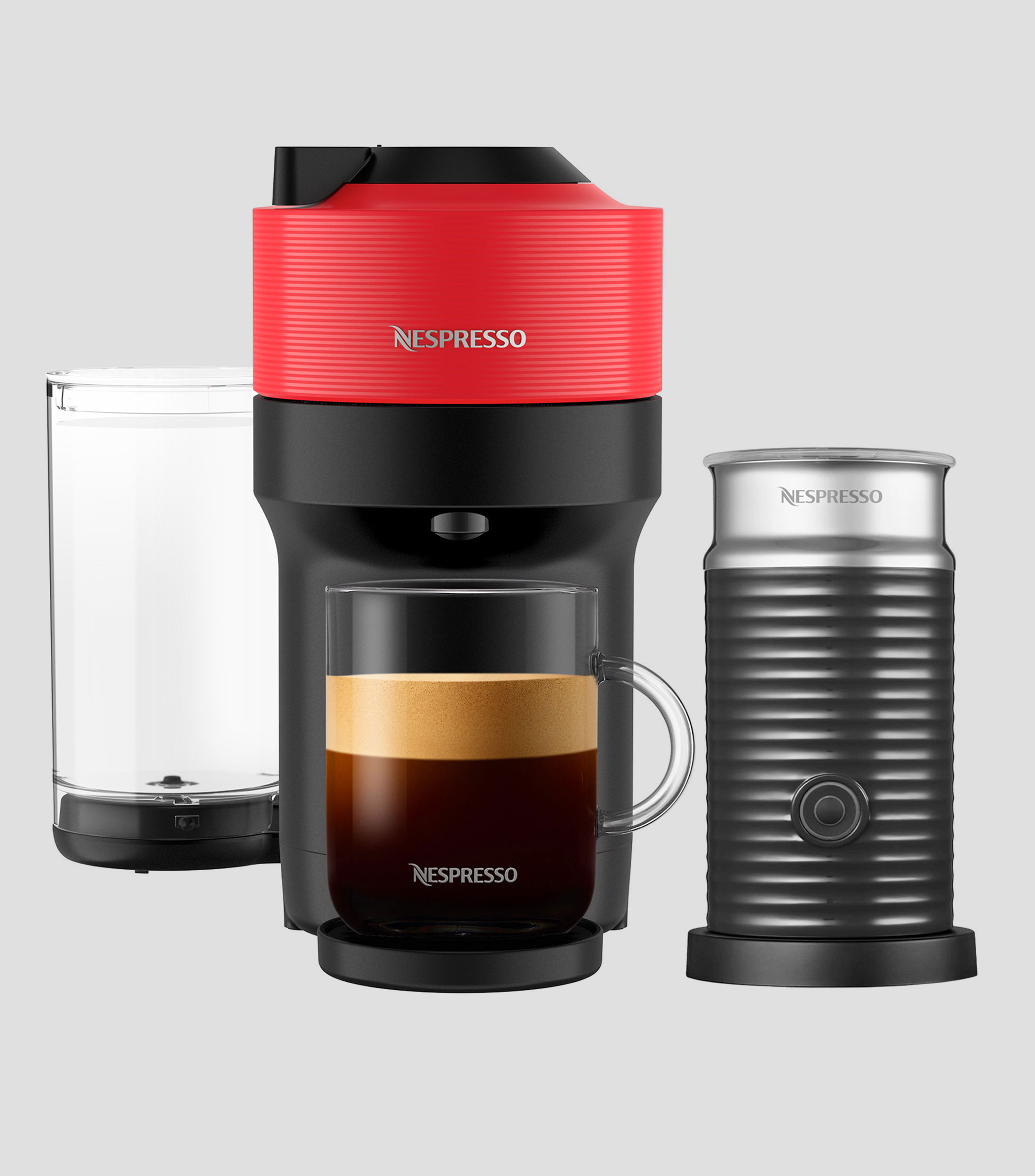 Combo Cafetera Nespresso Vertuo Pop Rojo