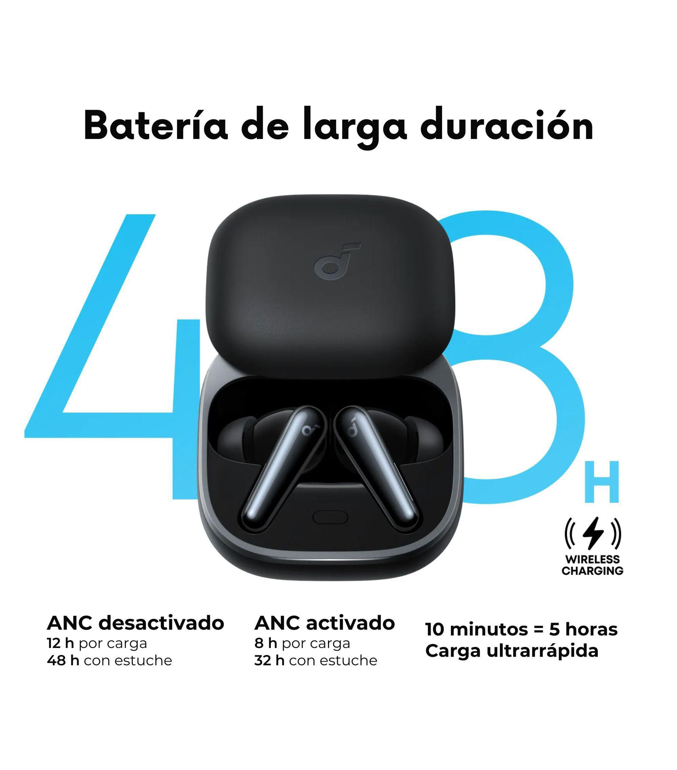 Audifonos inalambricos bluetooth Soundcore Liberty 5 negro