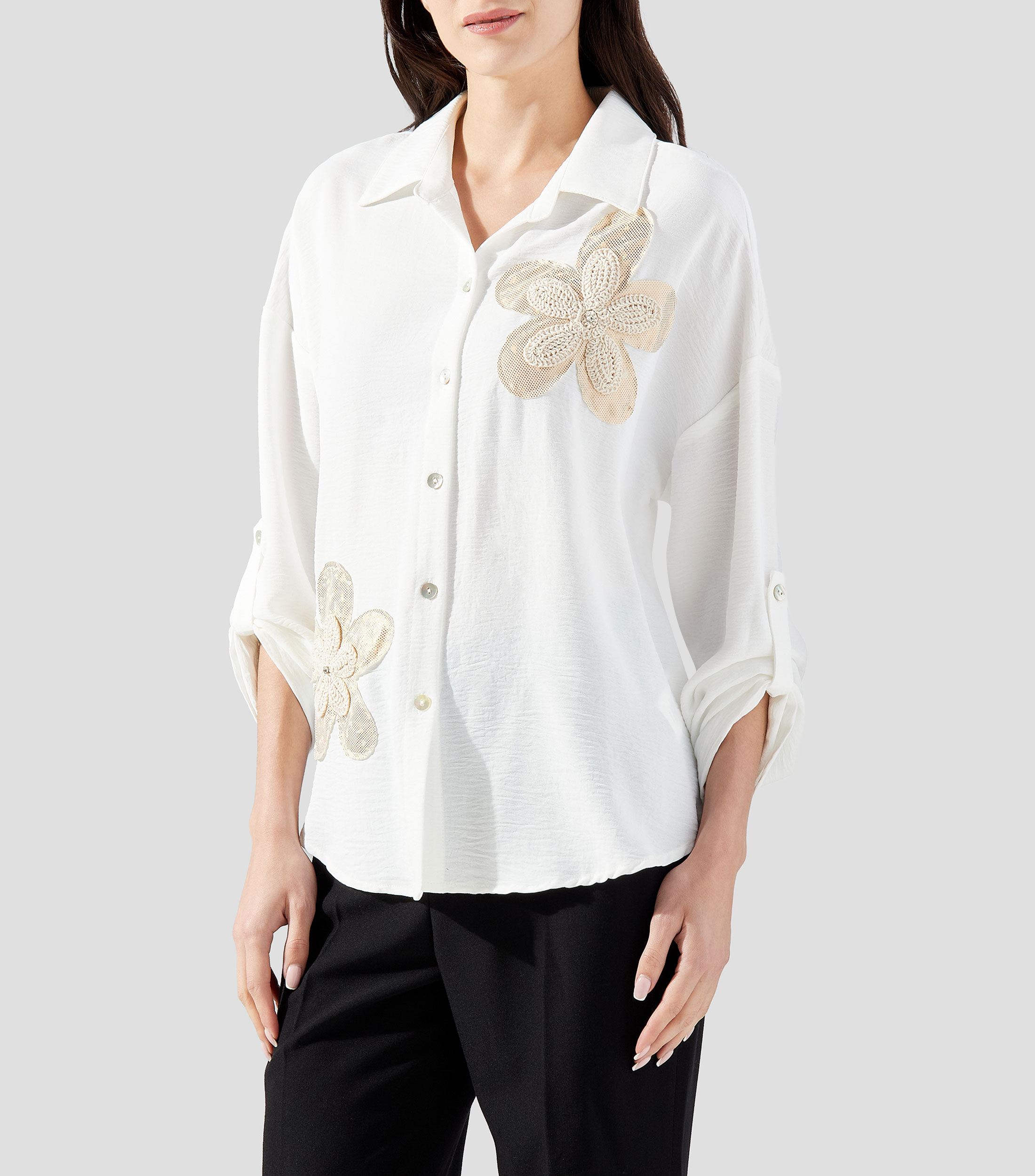 Camisa fantasía manga 3/4 Mujer