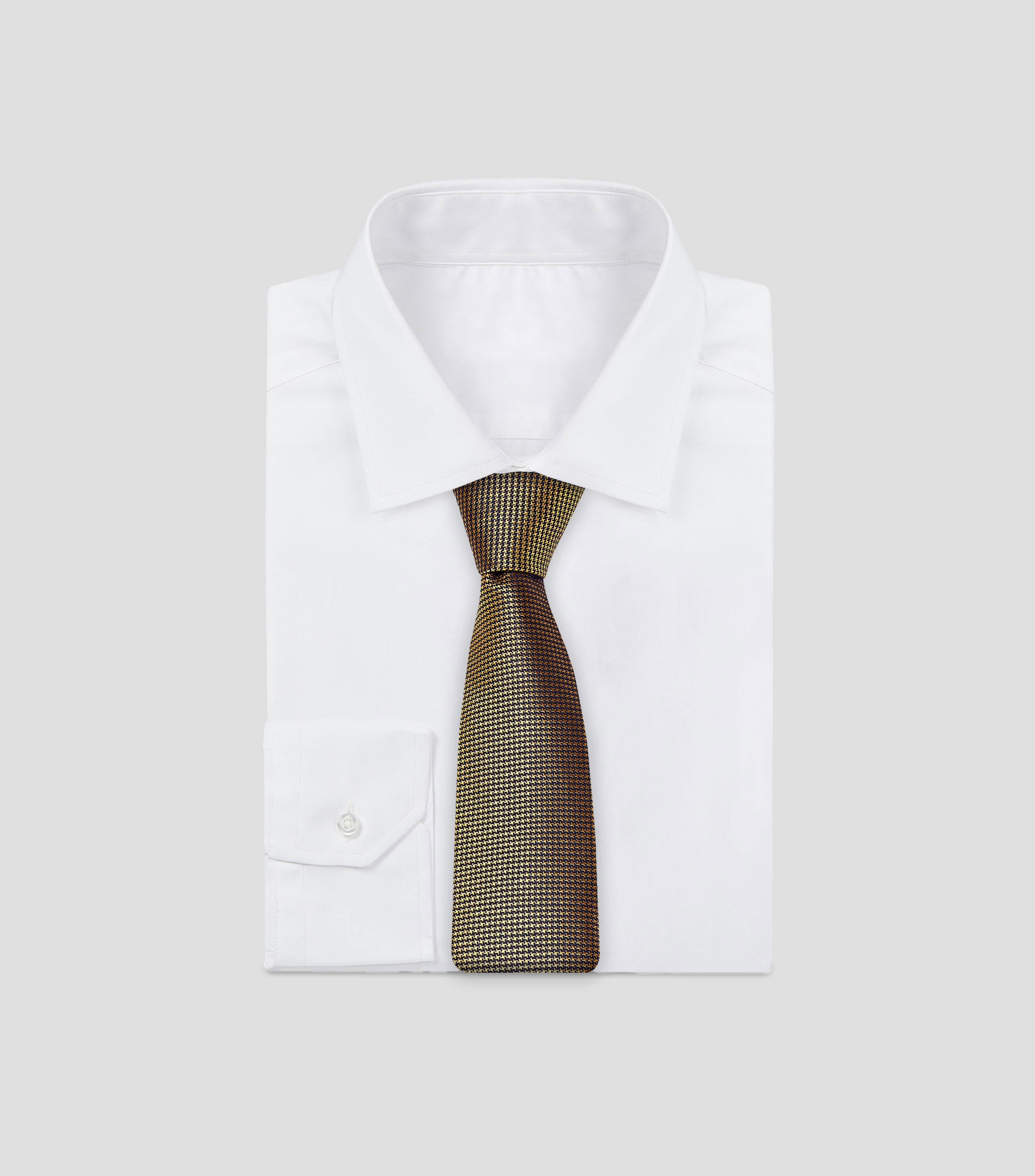 Corbata ancha en seda con pata de gallo Brera