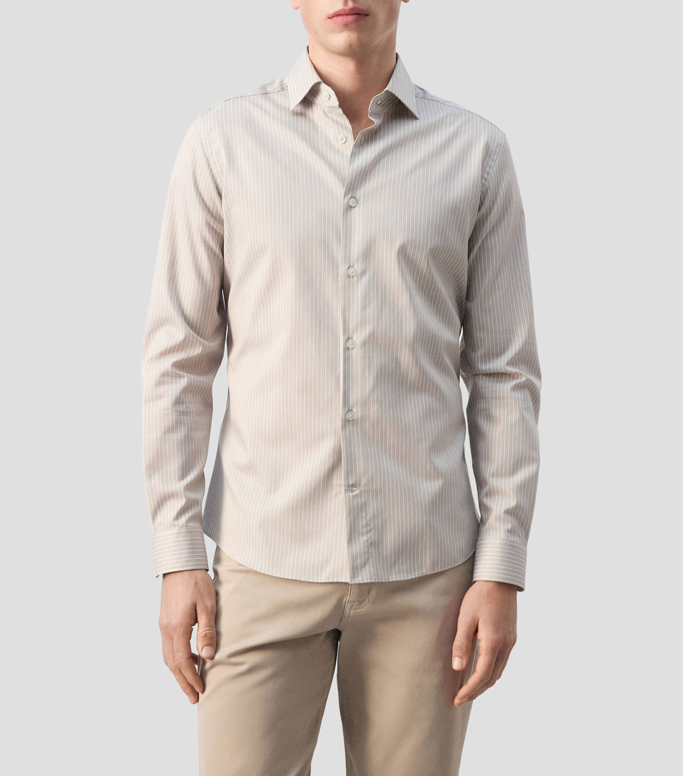 Camisa rayas manga larga Hombre