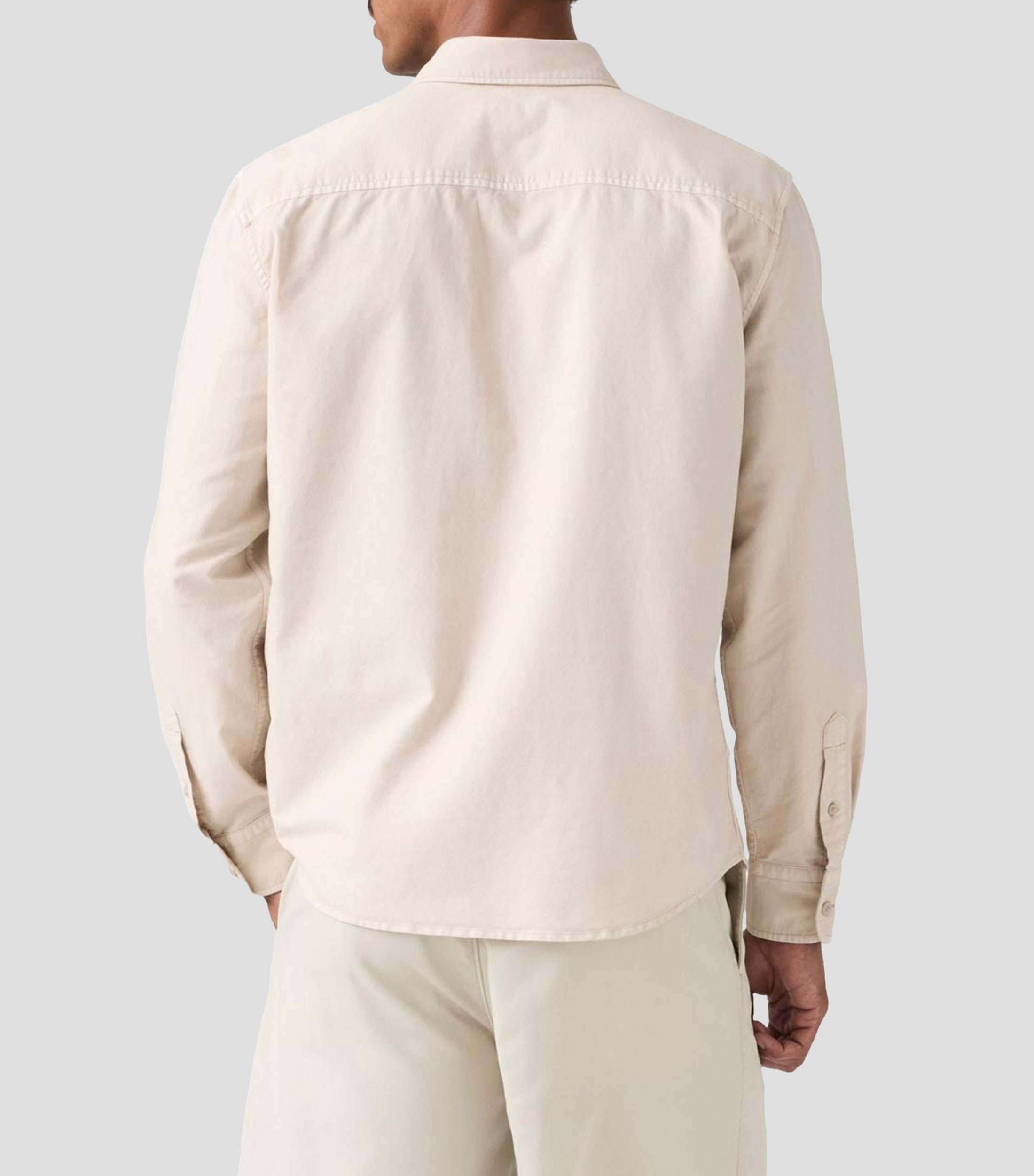 Camisa lisa manga larga Hombre