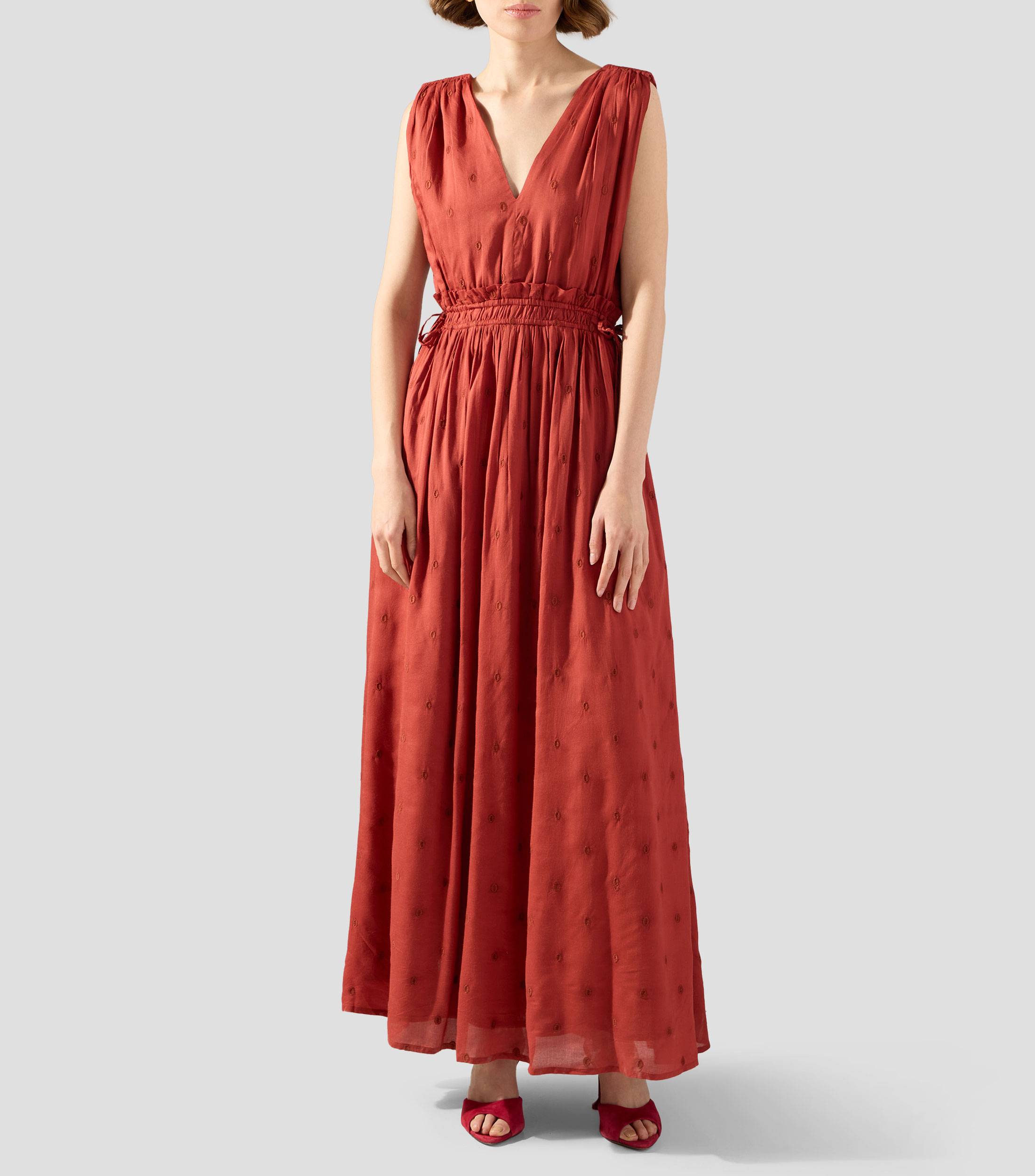 Vestido largo liso Mujer
