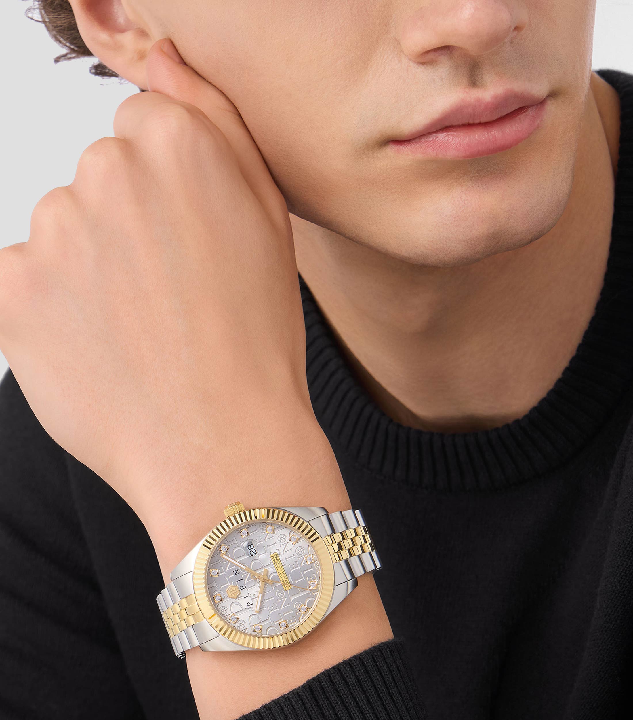 Reloj para Hombre Date Superlative casual plateado, dorado