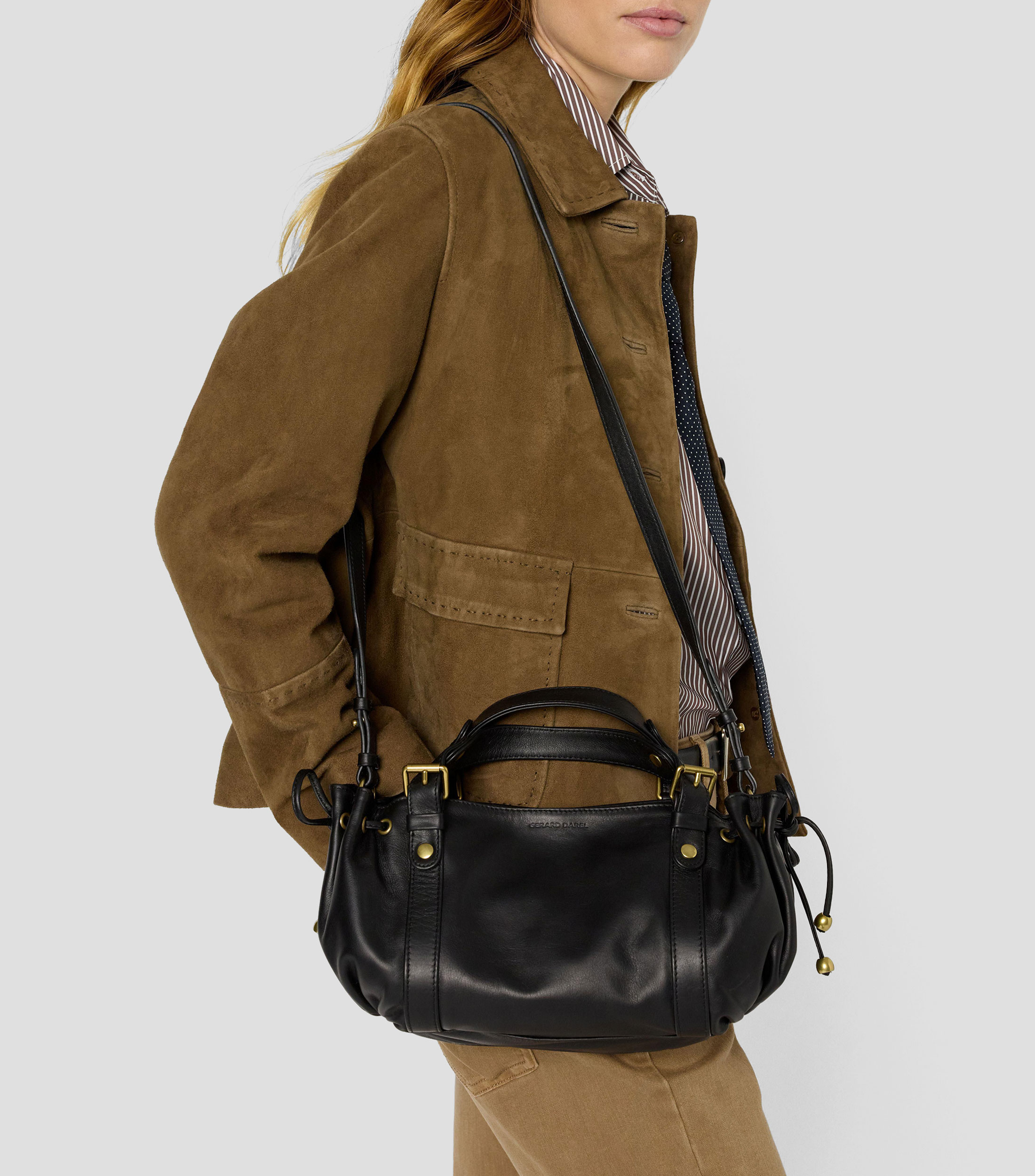 Bolsa shoulder 12H en piel negro Mujer