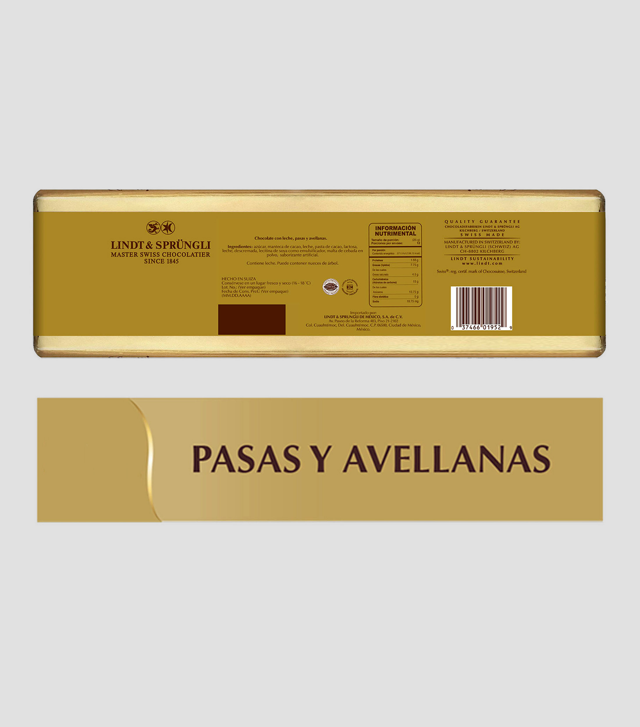 Chocolate Swiss Premium con Leche, Pasas y Avellanas, 300 gr