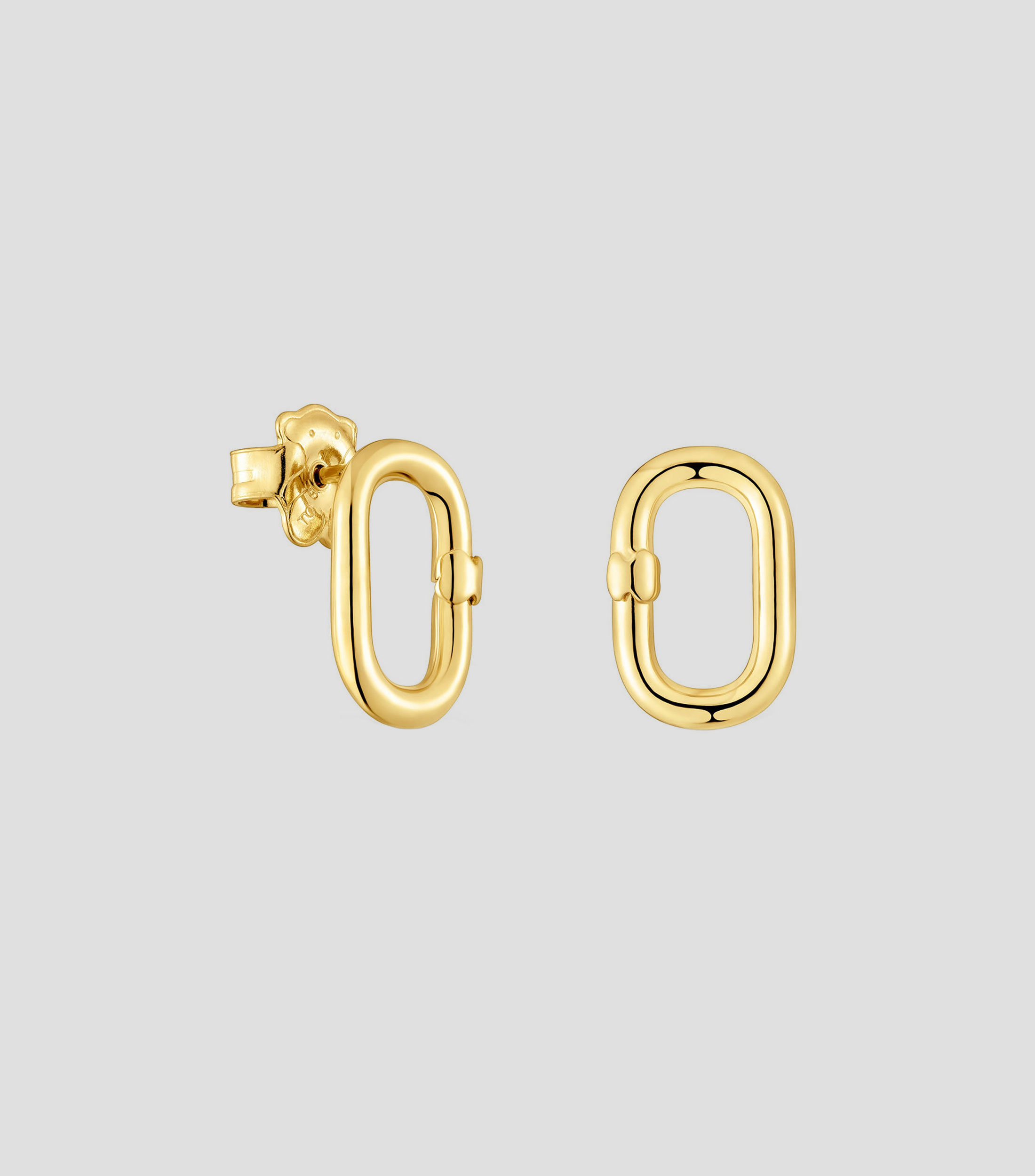 Aretes ovalados en plata Hold Mujer