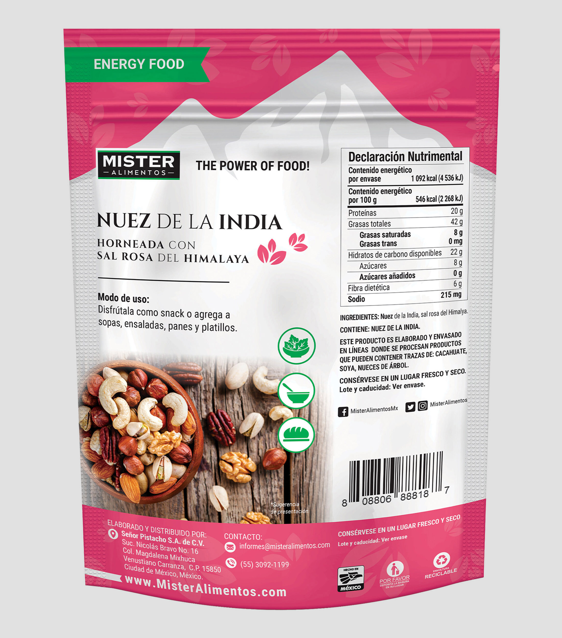Nuez de la India con Sal del Himalaya, 200 g