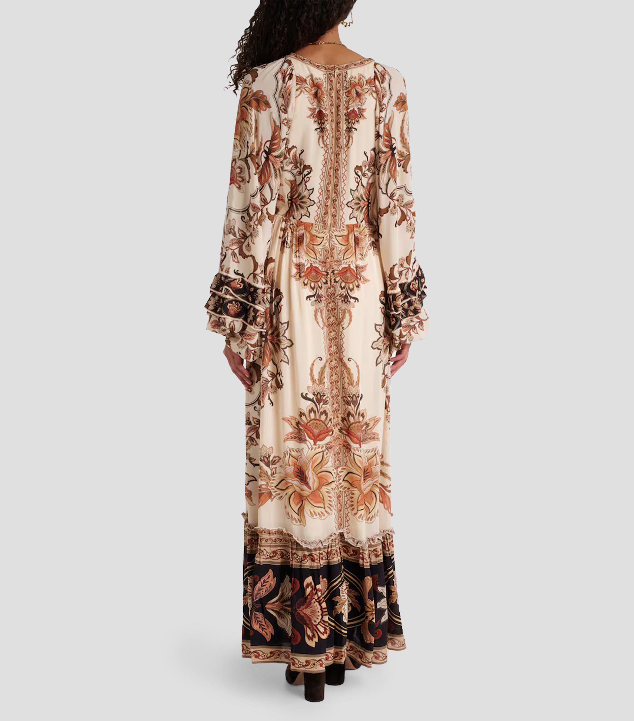 Vestido maxi con manga larga estampado Majestic Garden Mujer