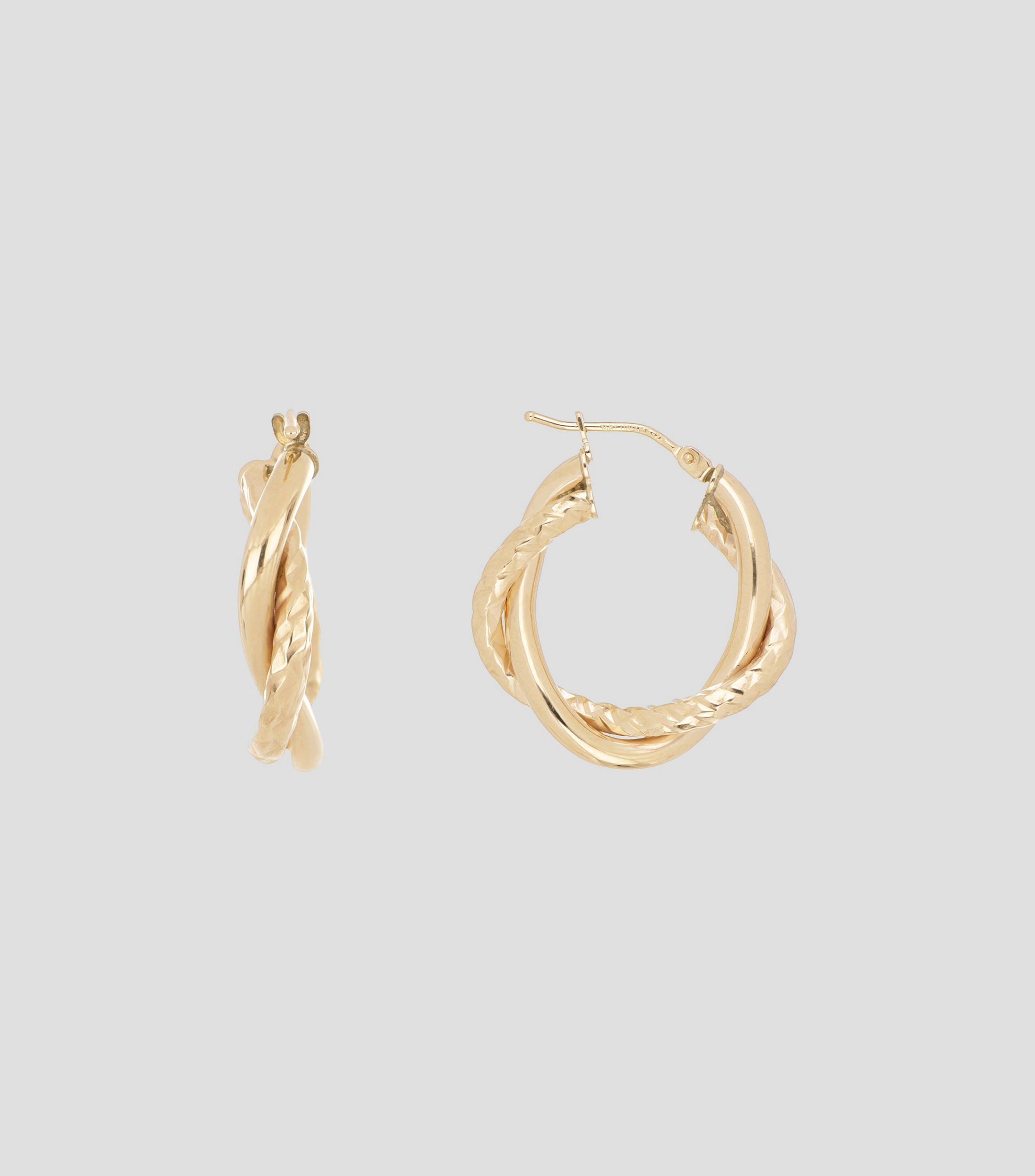 Arracadas trenzadas en oro amarillo 14 Kilates Mujer