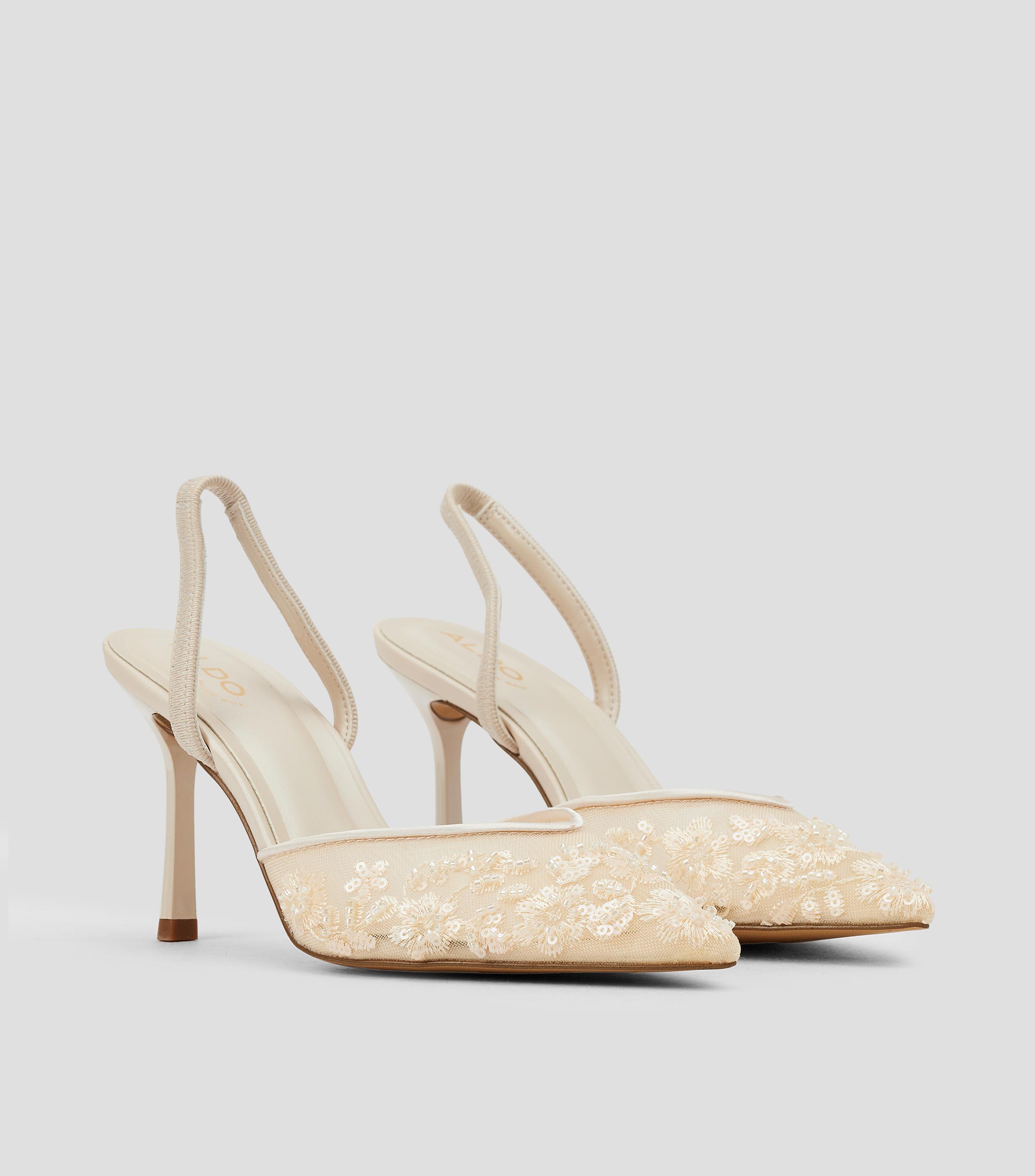 Zapatillas slingback con tacón alto delgado Mujer