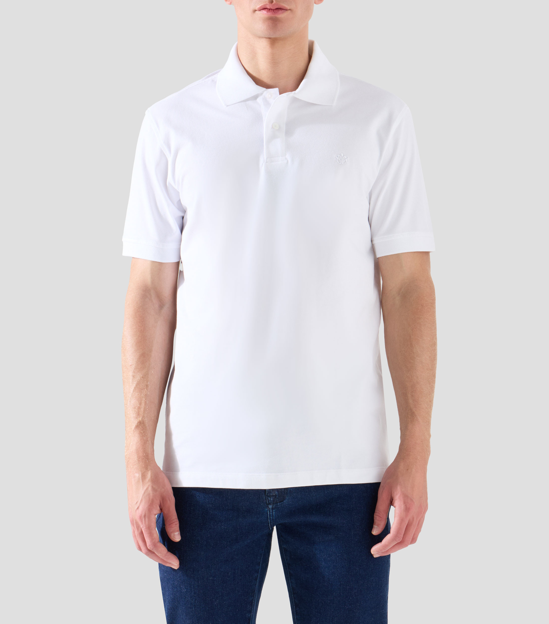 Playera tipo polo lisa de manga corta Hombre