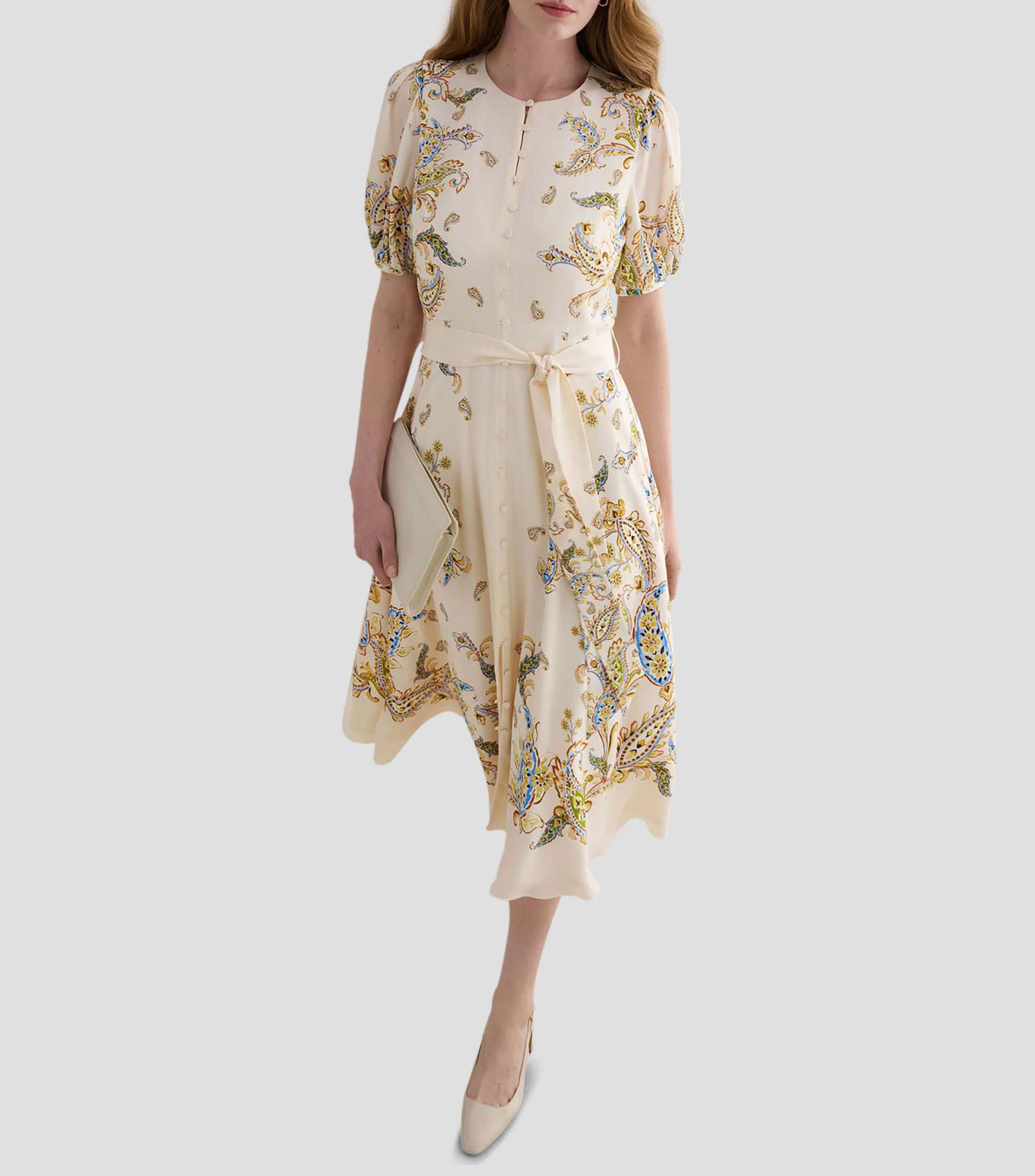 Vestido midi estampado Mujer