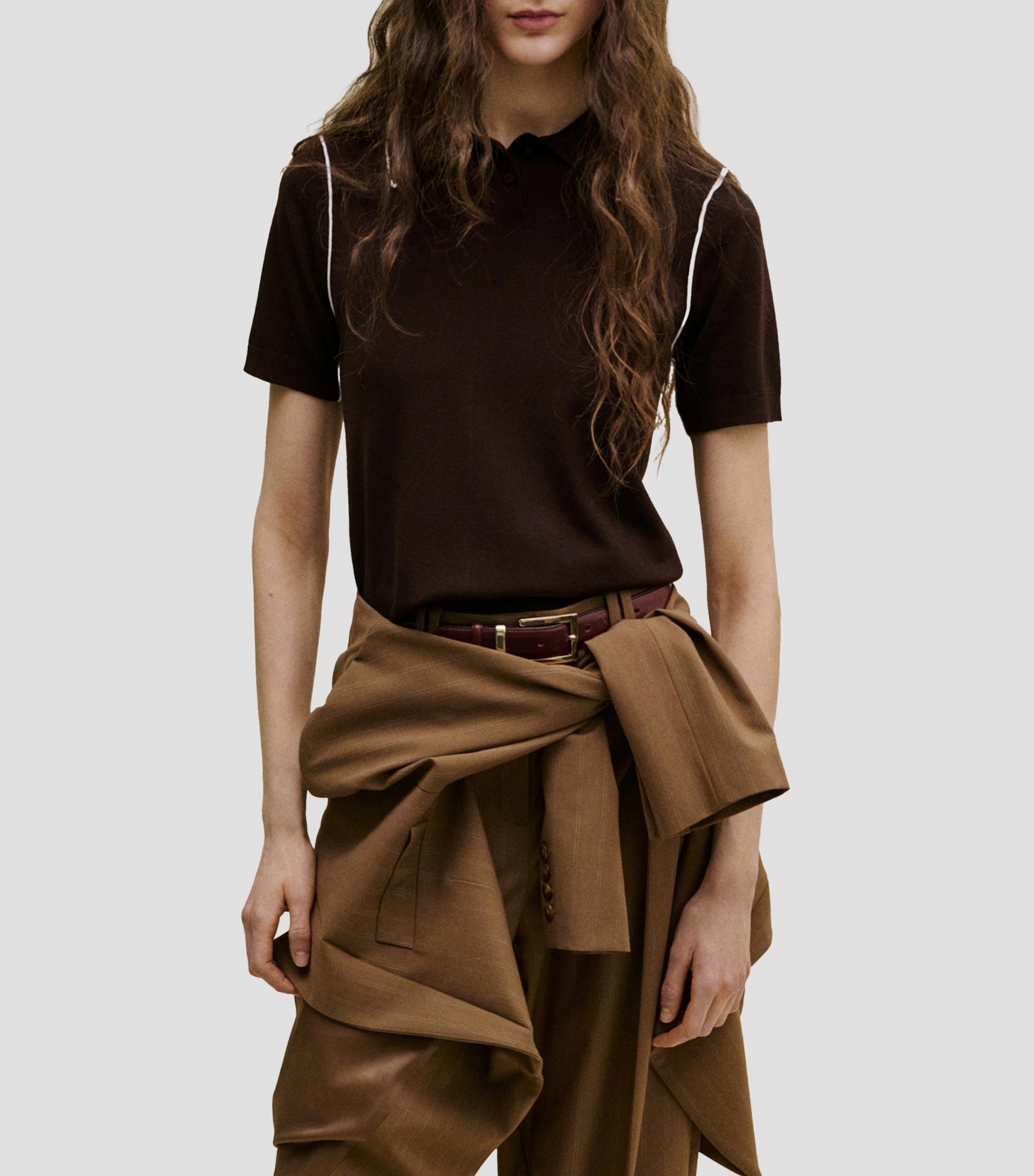 Suéter cuello polo Mujer