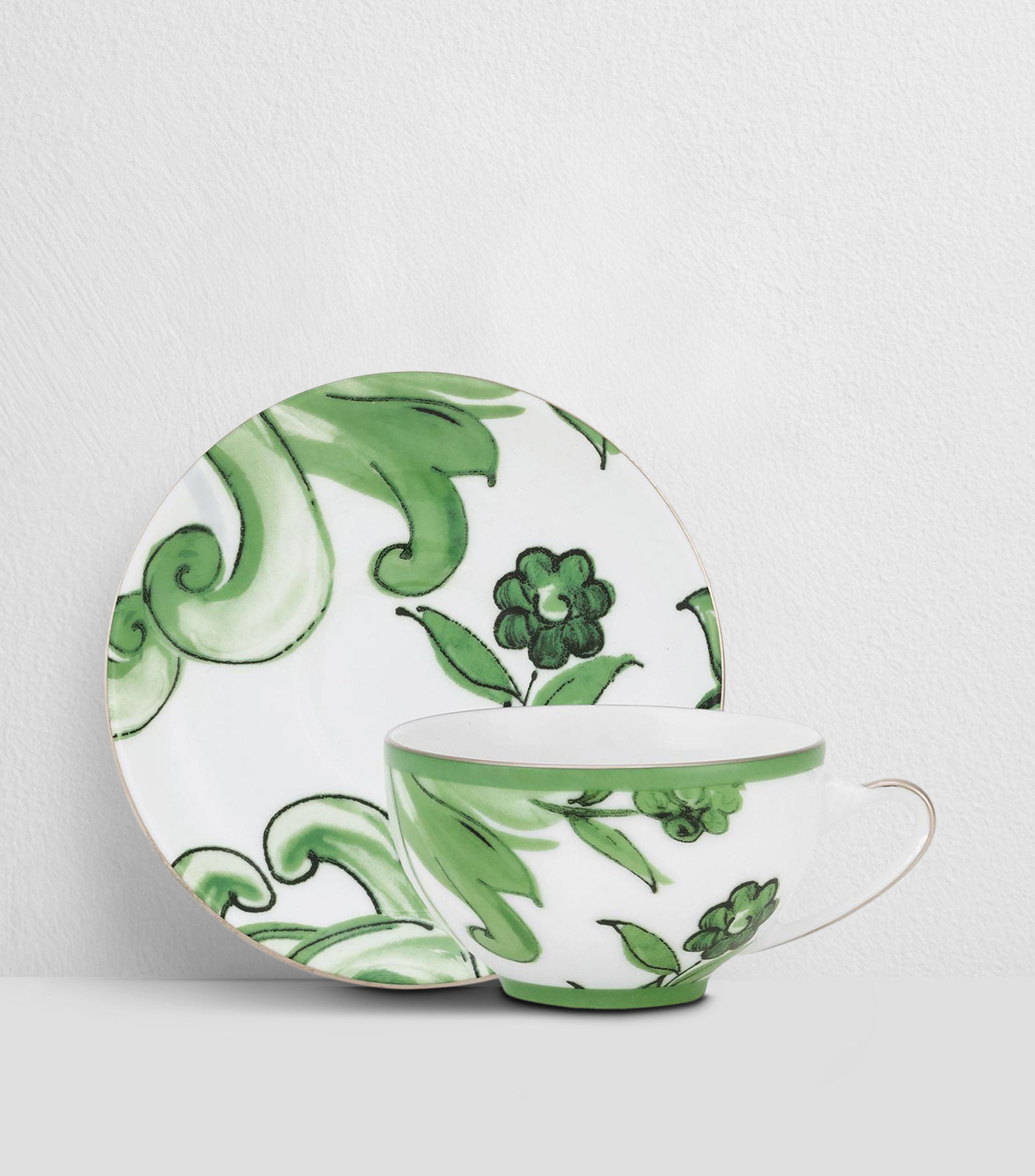 Taza para Té con Plato Maiolica Verde II