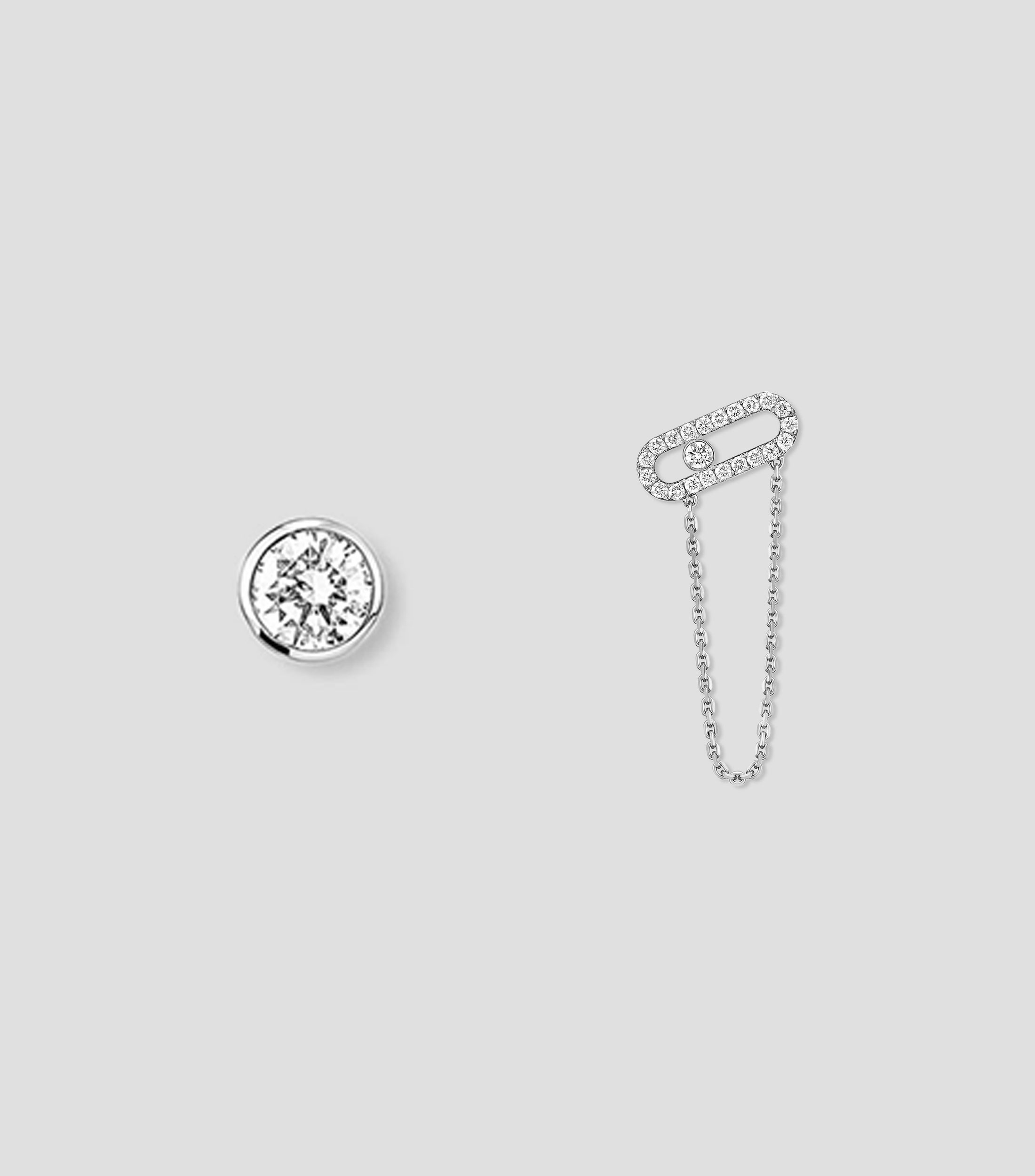Aretes en Oro blanco con diamantes Move Uno Mujer