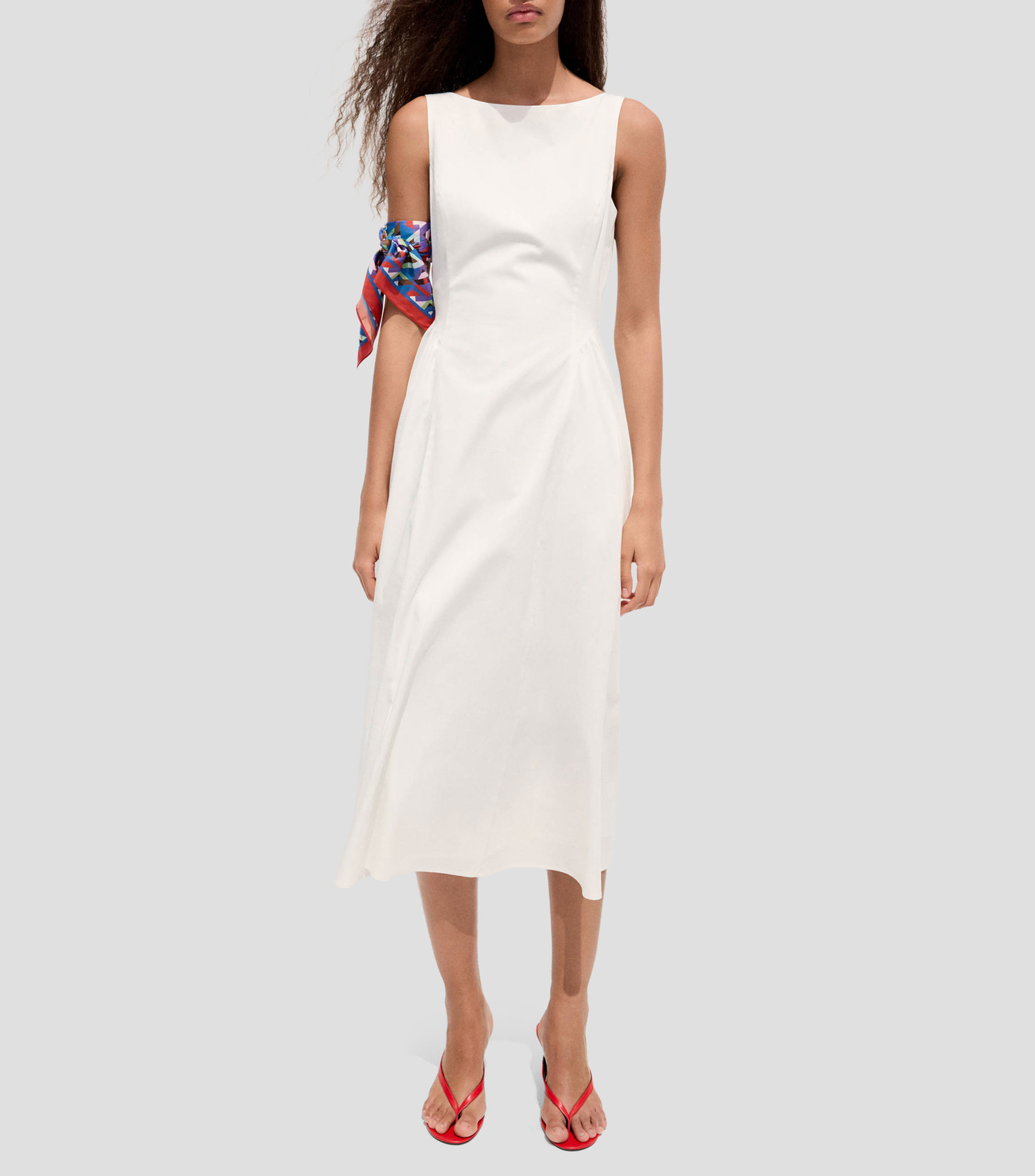Vestido midi liso Mujer