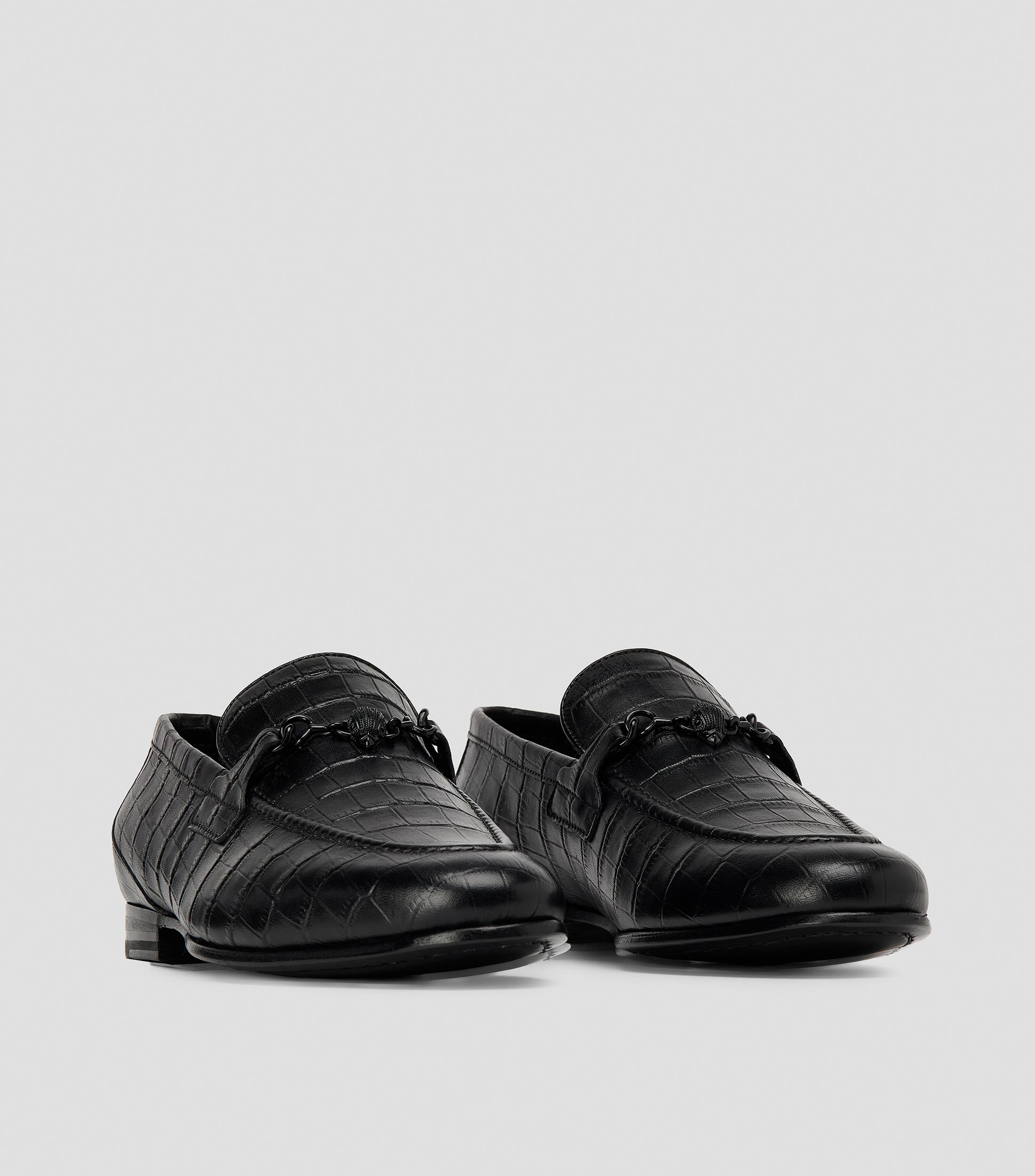 Mocasines Alton Croc en piel con herraje Hombre