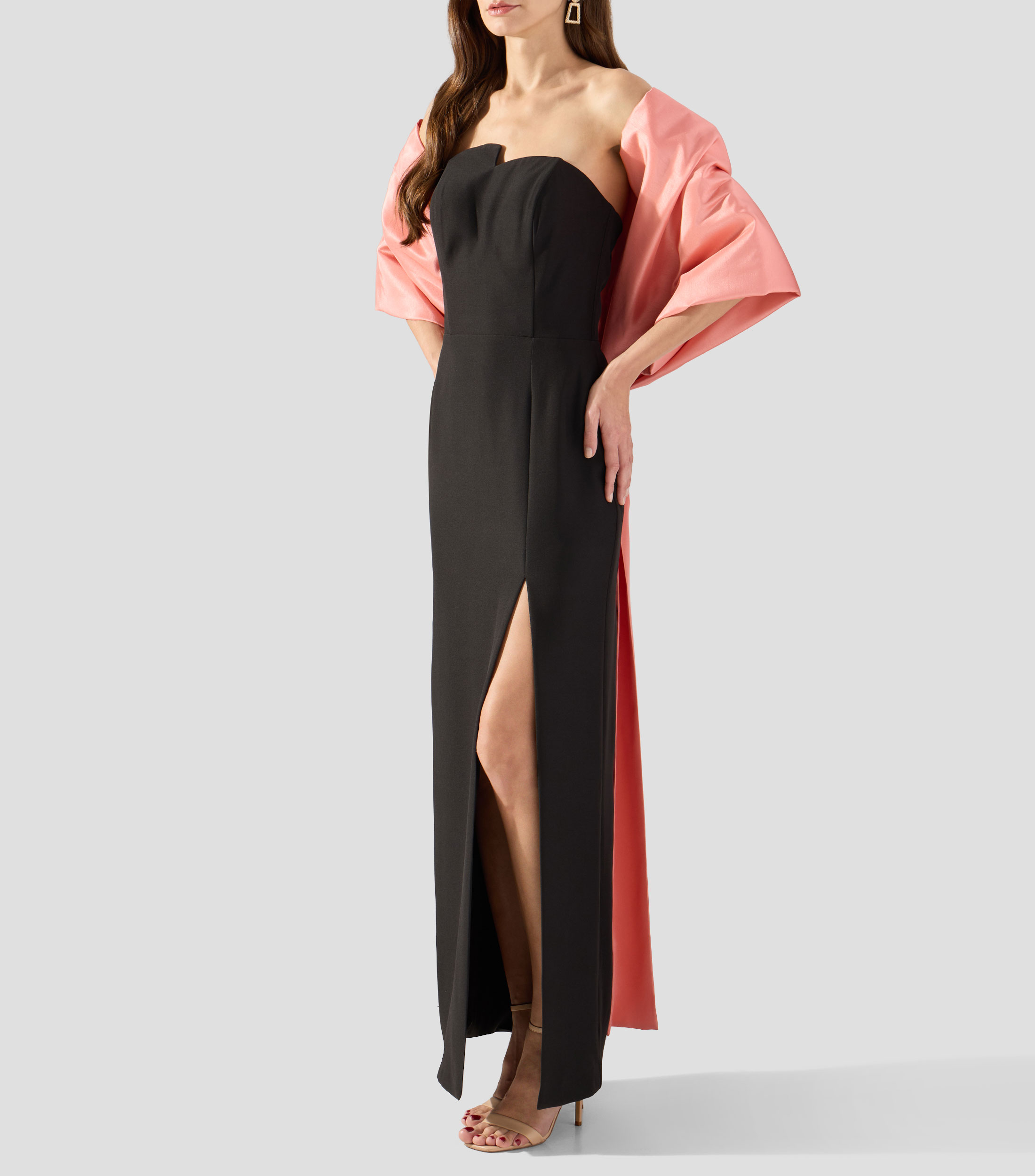 Vestido largo liso Mujer