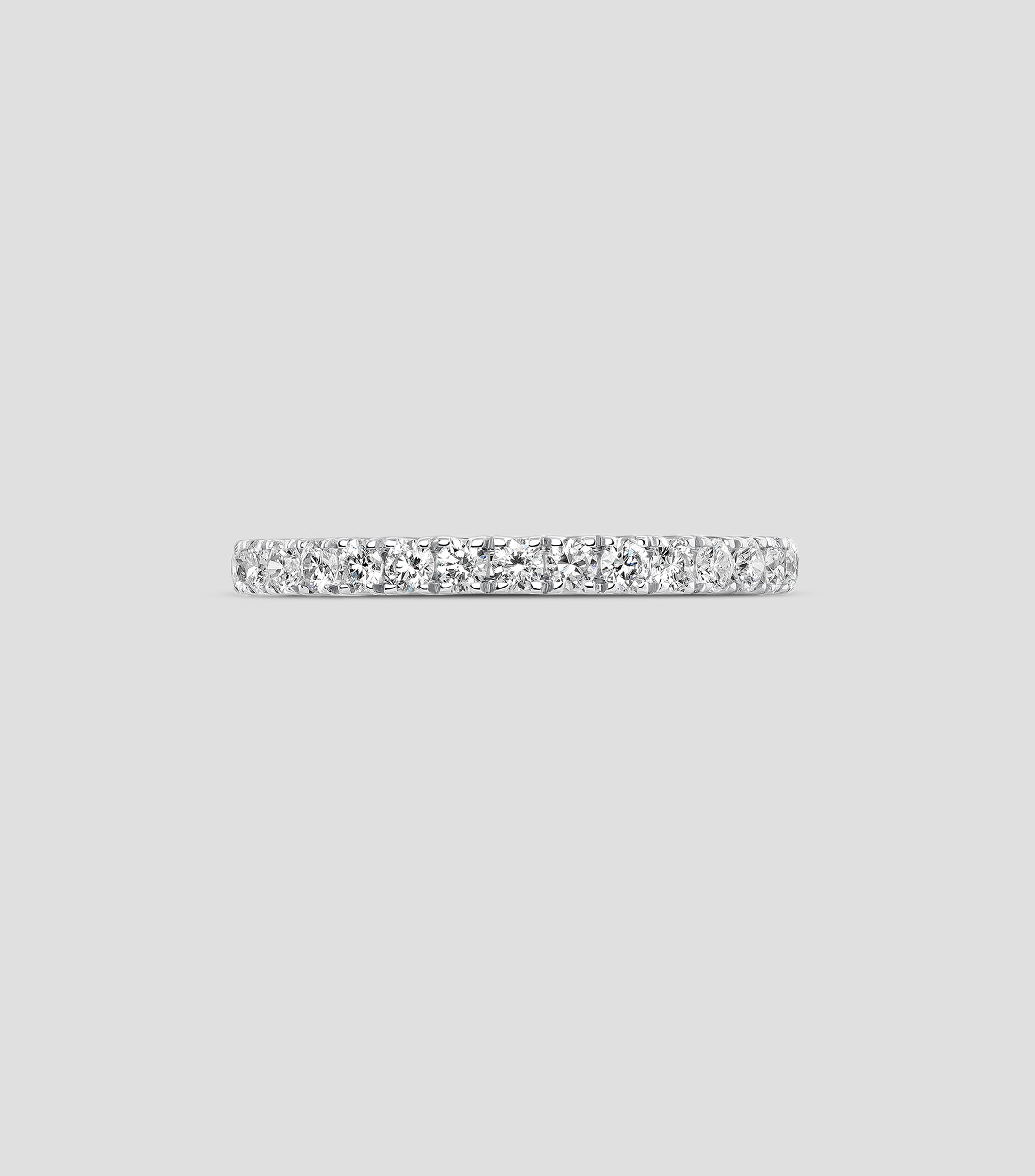 Anillo solitario en oro blanco 18 Kts con diamantes Mujer Talla: 15
