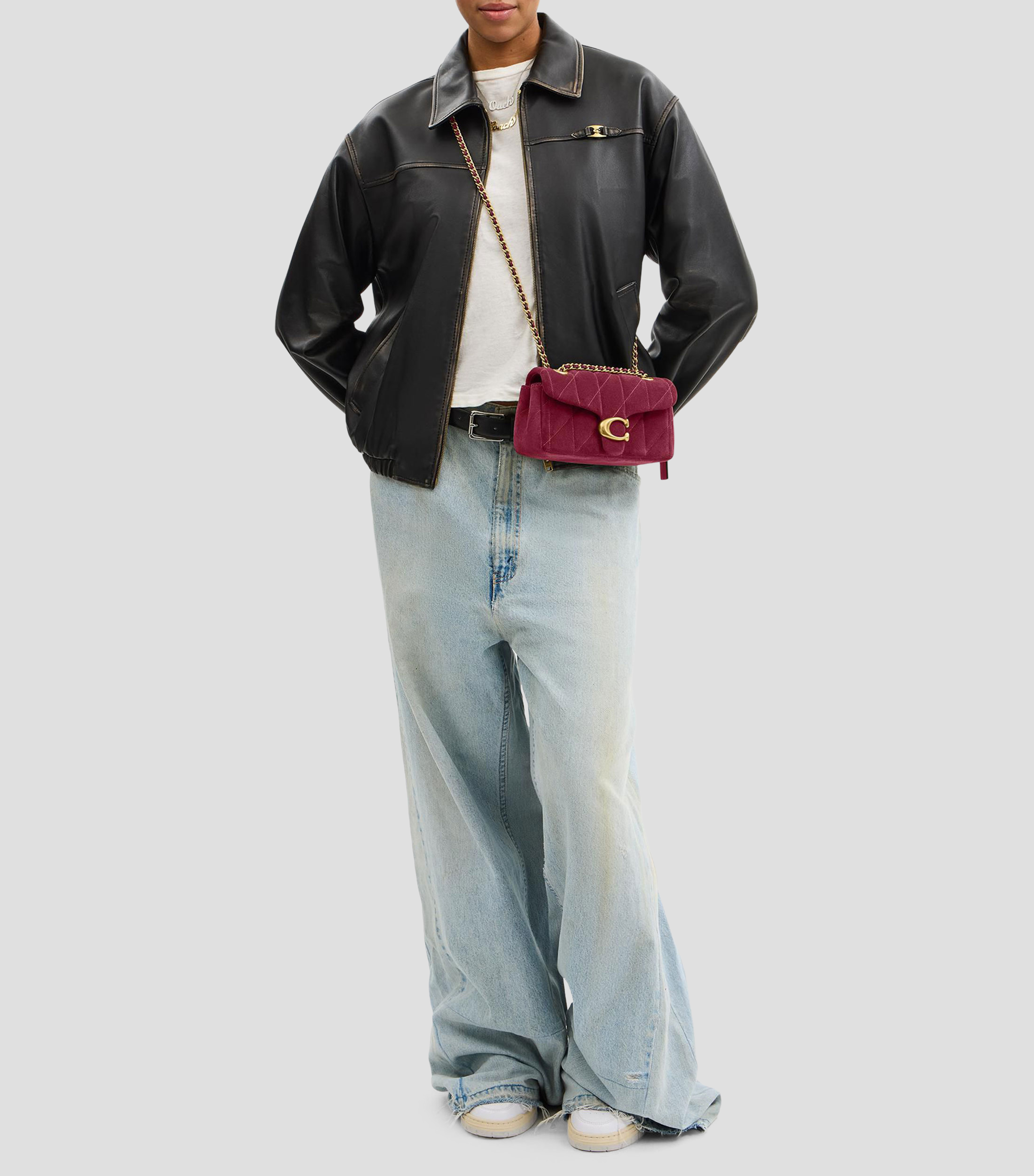 Bolsa Shoulder en suede Tabby 20 lisa Mujer